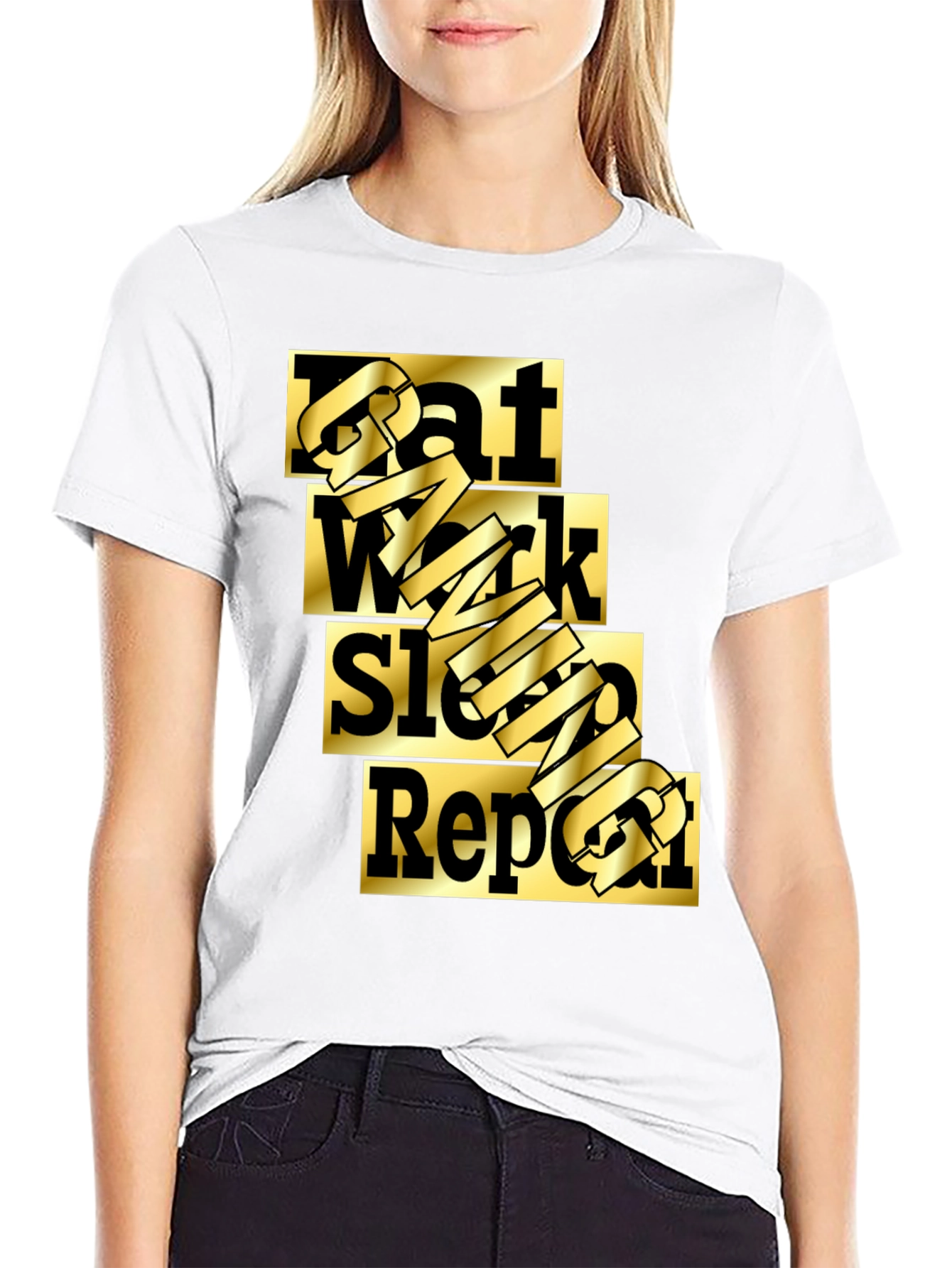 Eat Work Sleep Gaming Repeat Black T-Shirt