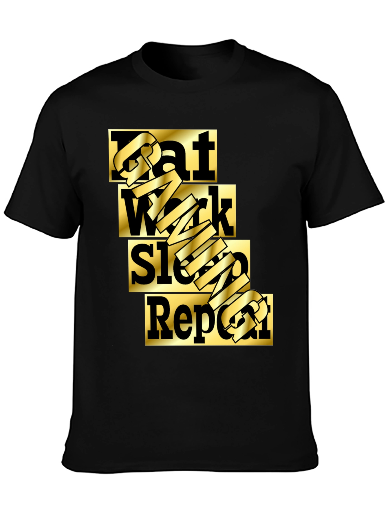 Eat Work Sleep Gaming Repeat Black T-Shirt