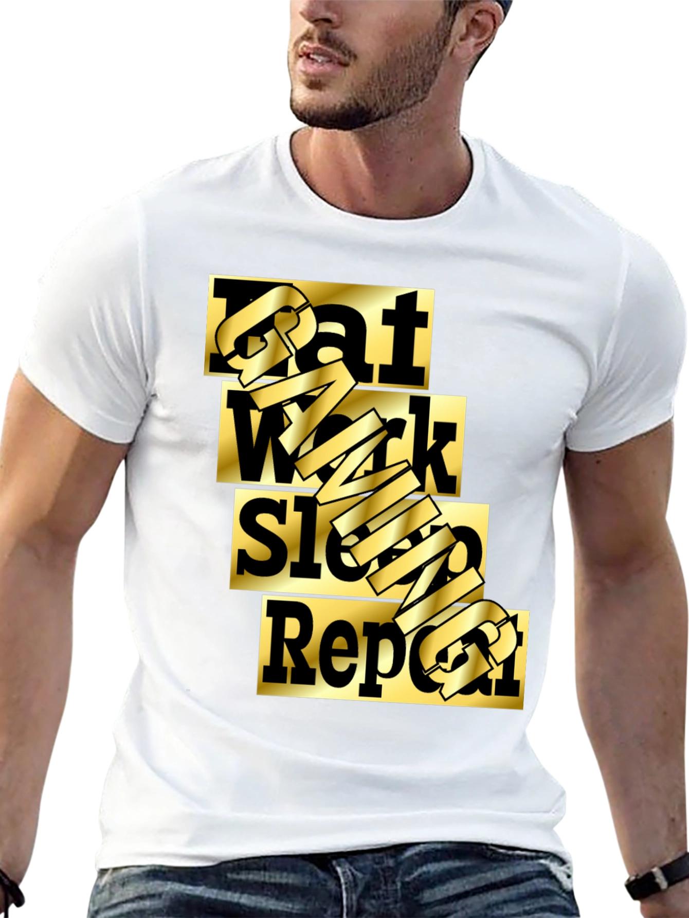 Eat Work Sleep Gaming Repeat Black T-Shirt