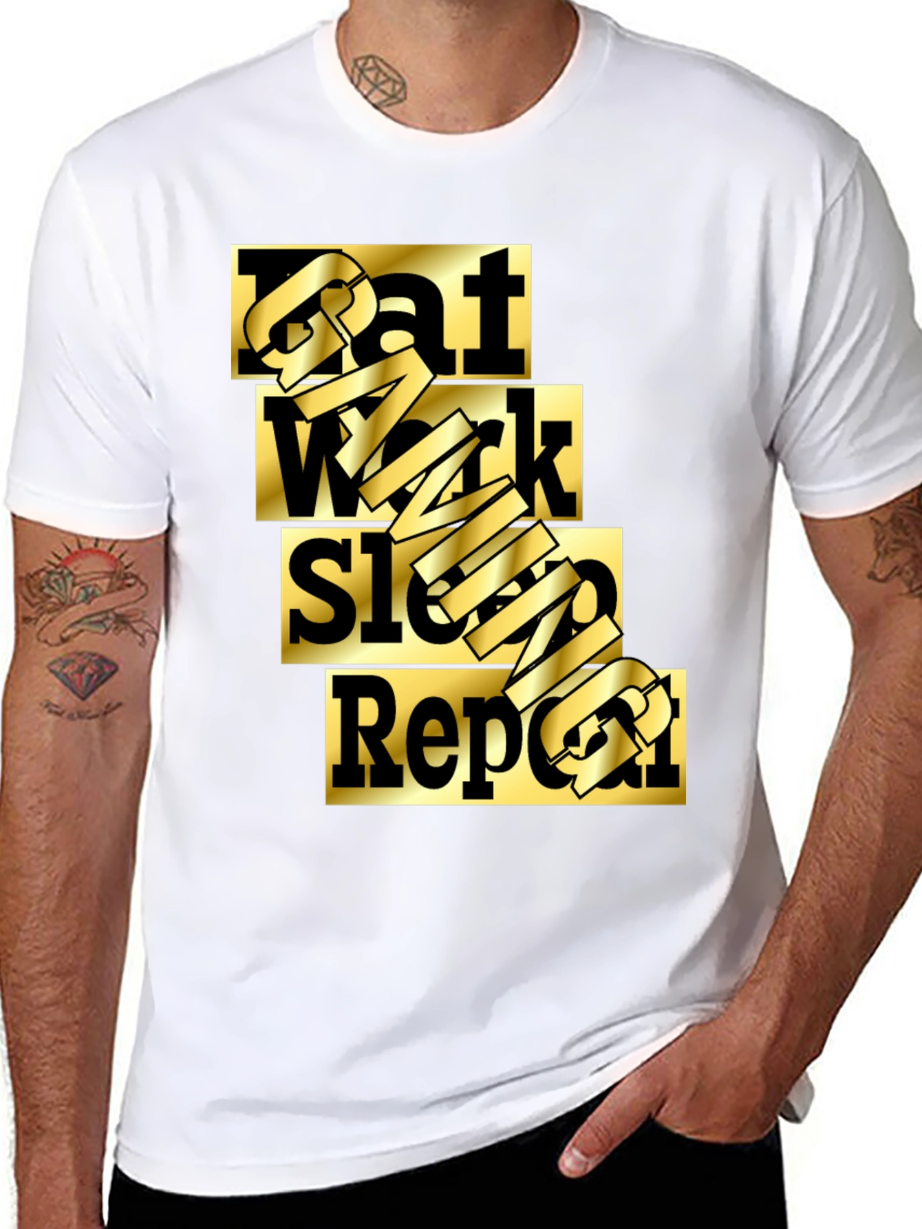 Eat Work Sleep Gaming Repeat Black T-Shirt