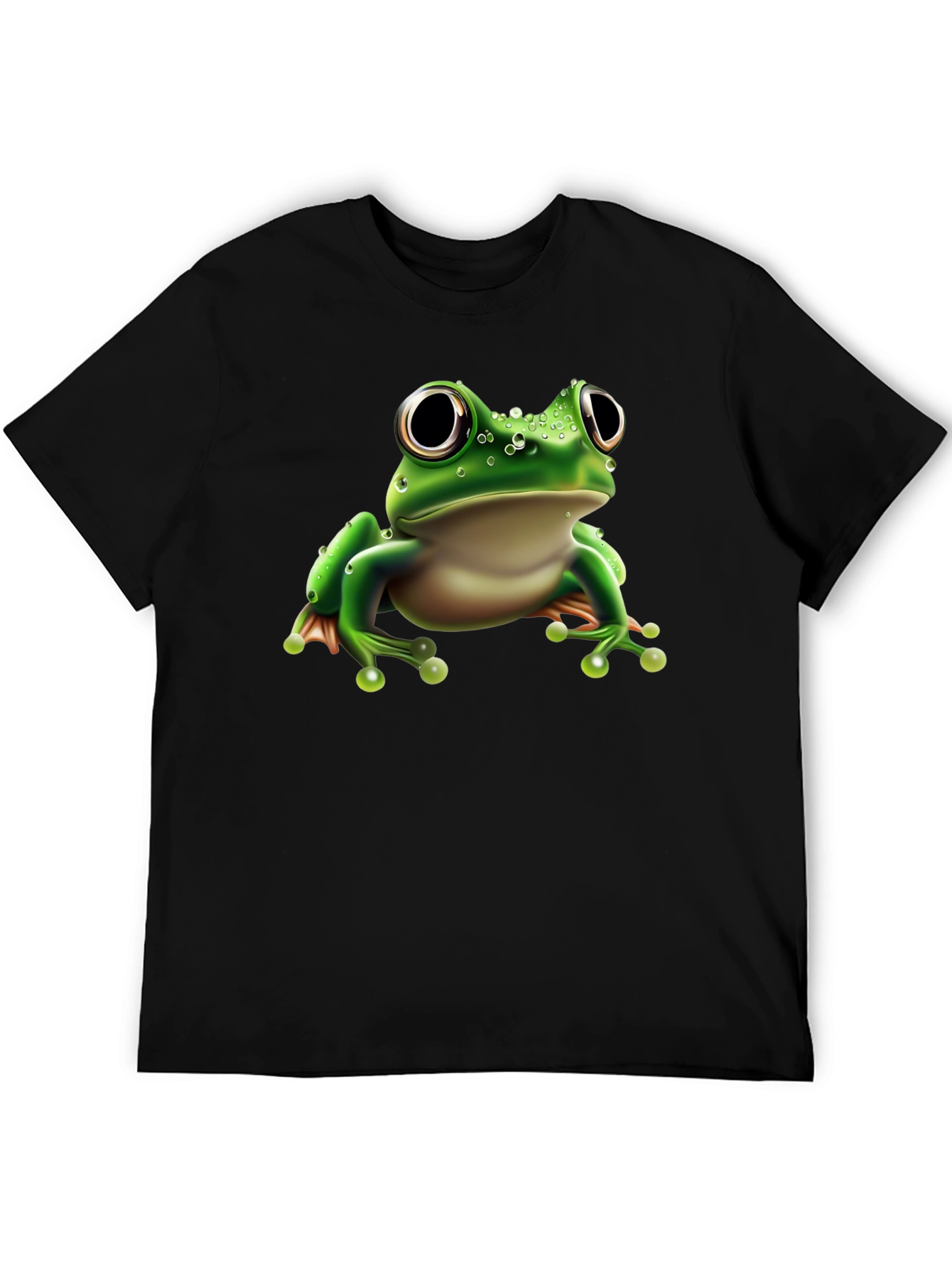 Frog Graphic Tee - Black Cotton Blend Shirt