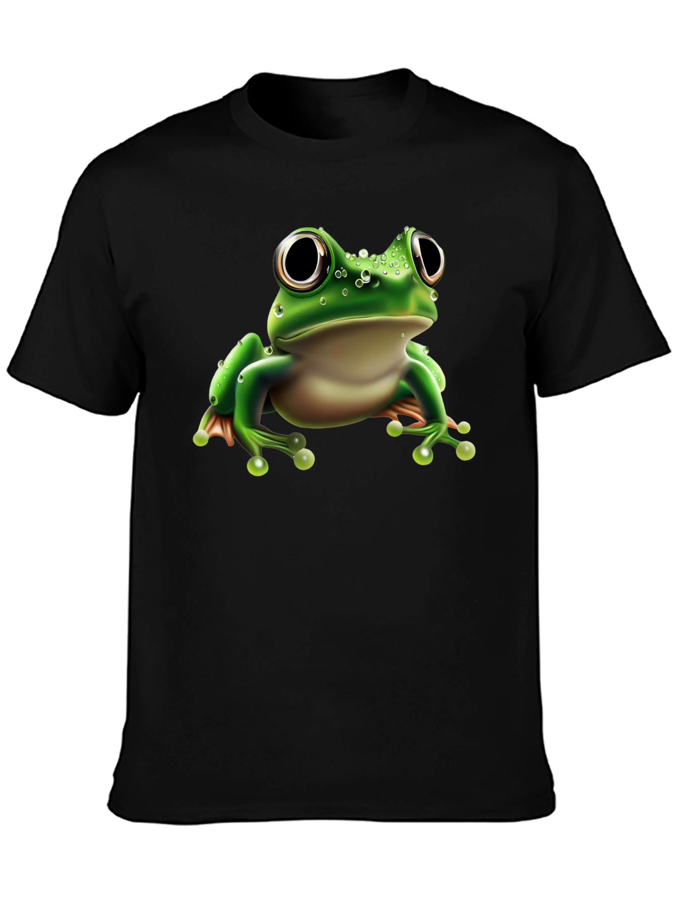 Frog Graphic Tee - Black Cotton Blend Shirt