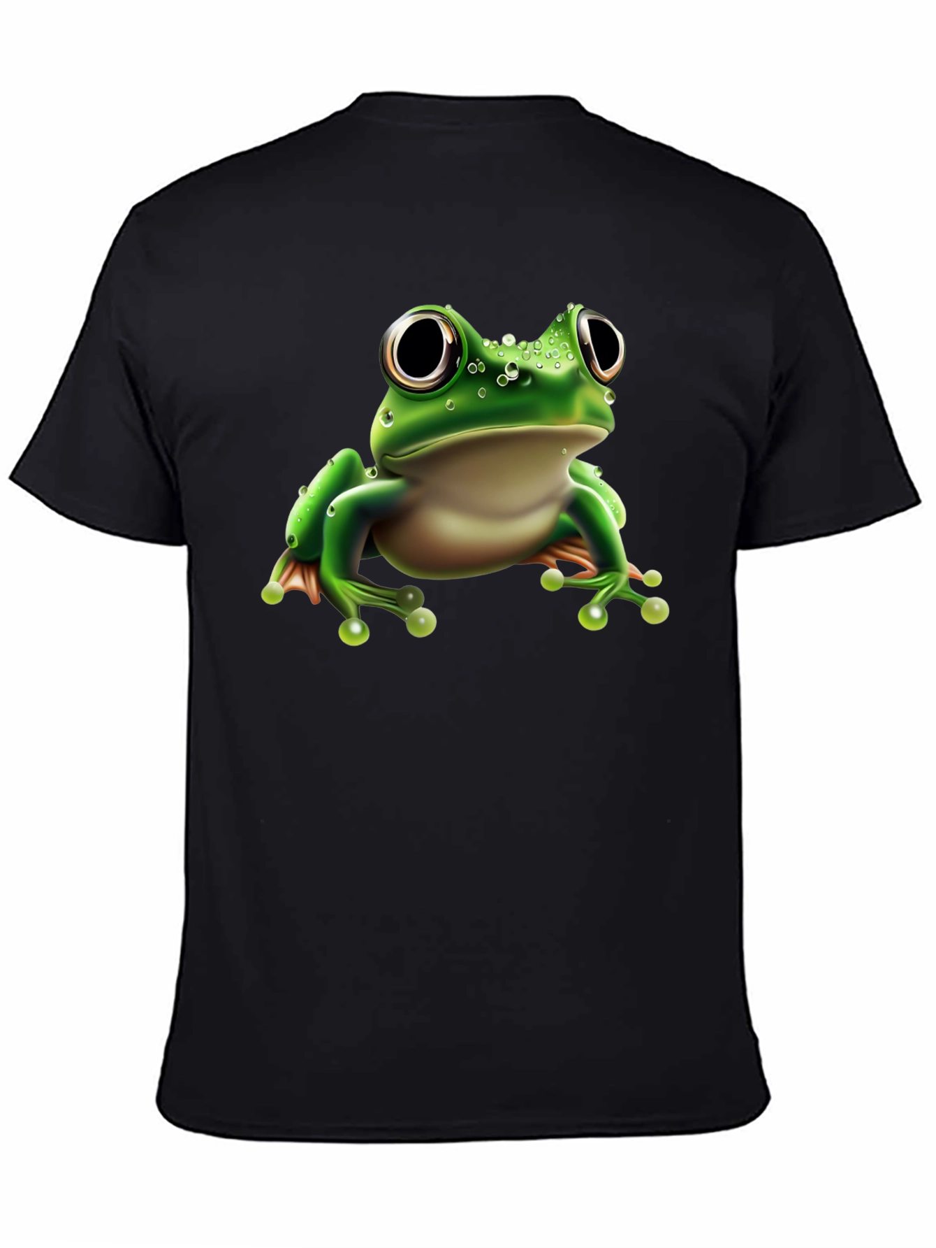 Frog Graphic Tee - Black Cotton Blend Shirt