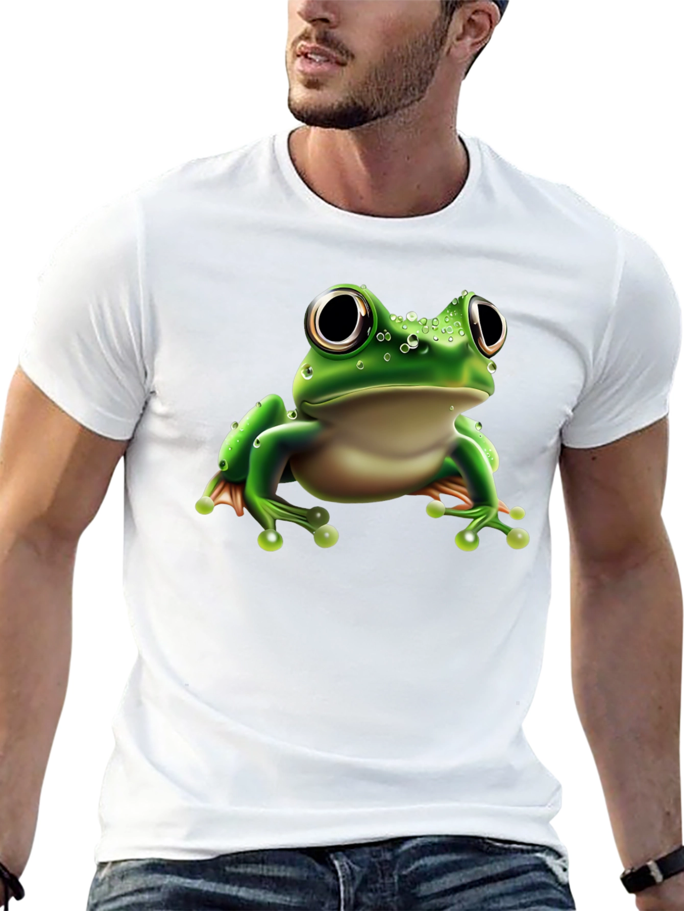 Frog Graphic Tee - Black Cotton Blend Shirt
