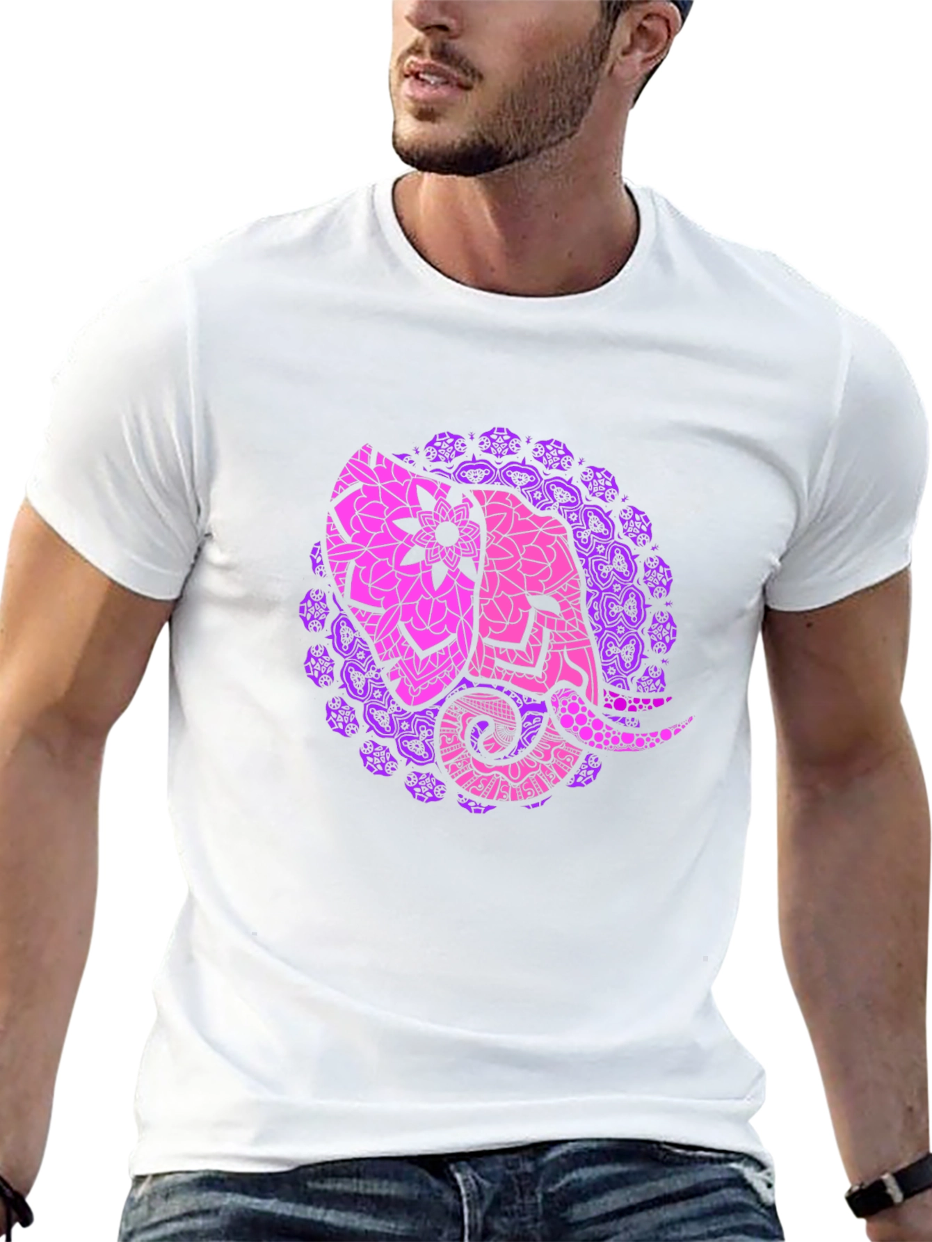 Elephant Mandala Black T-Shirt