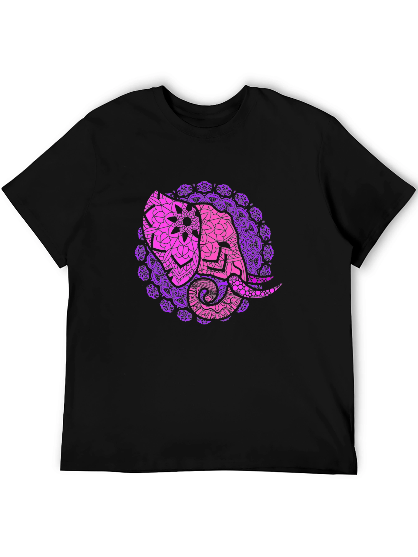 Elephant Mandala Black T-Shirt