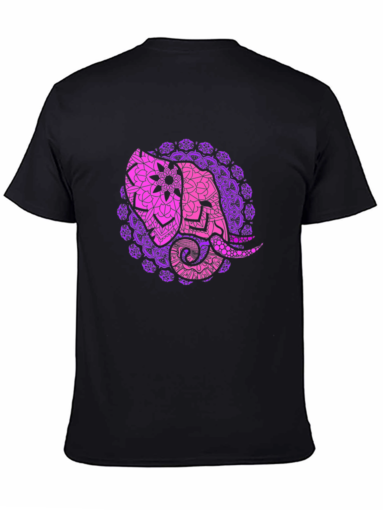 Elephant Mandala Black T-Shirt