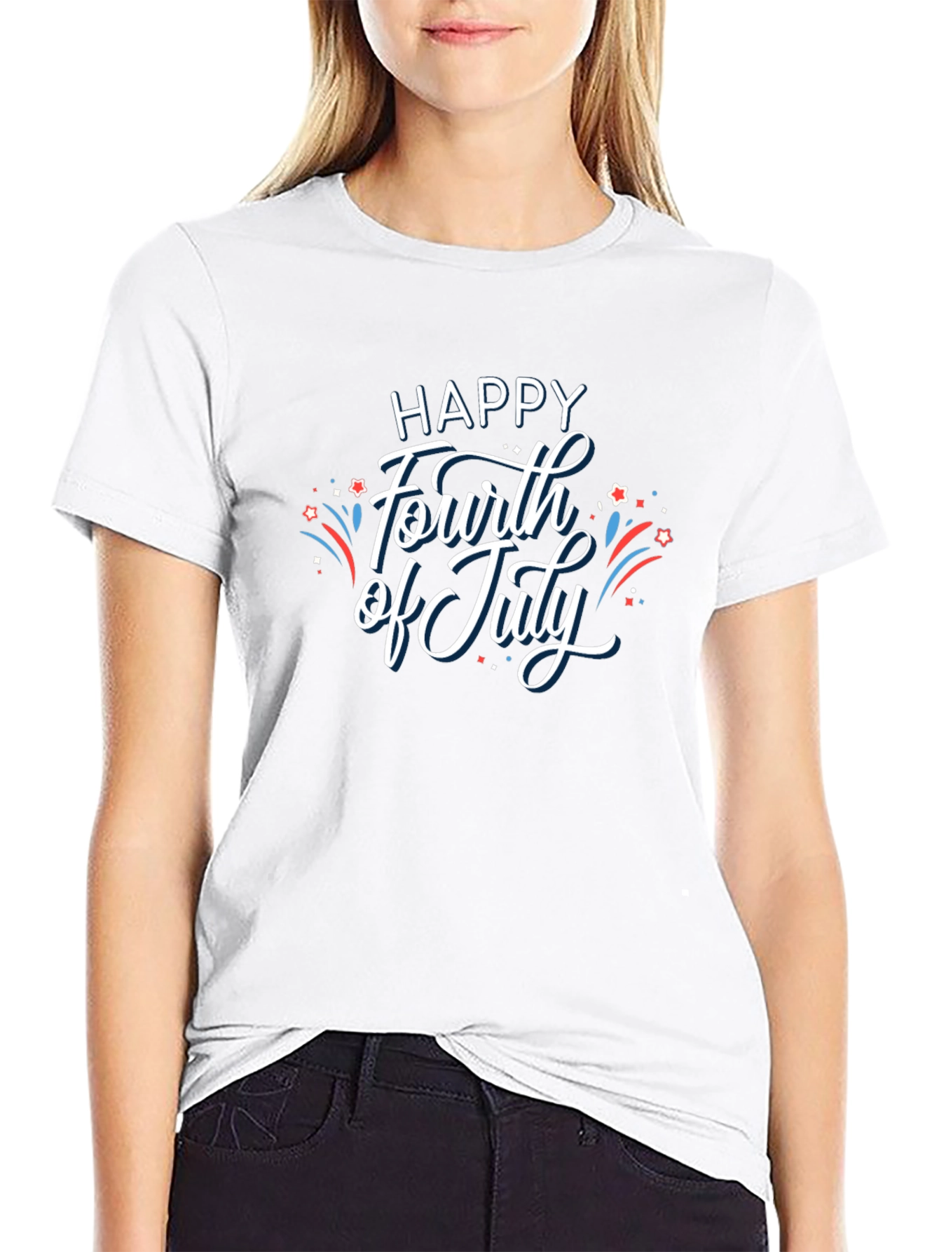 Happy Fourth of July Graphic Tee - Black