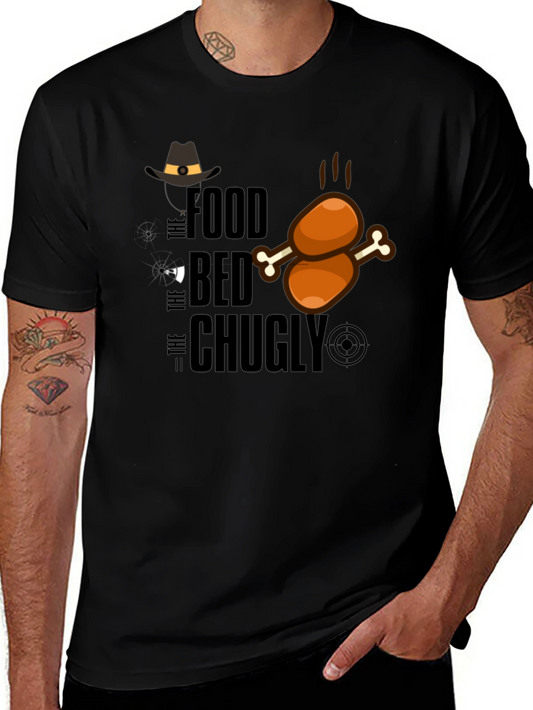 Food Bed Chugly Thanksgiving Turkey Graphic T-Shirt
