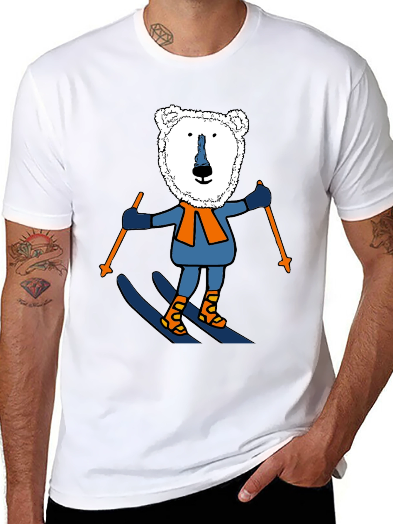 Skiing Polar Bear Graphic Tee