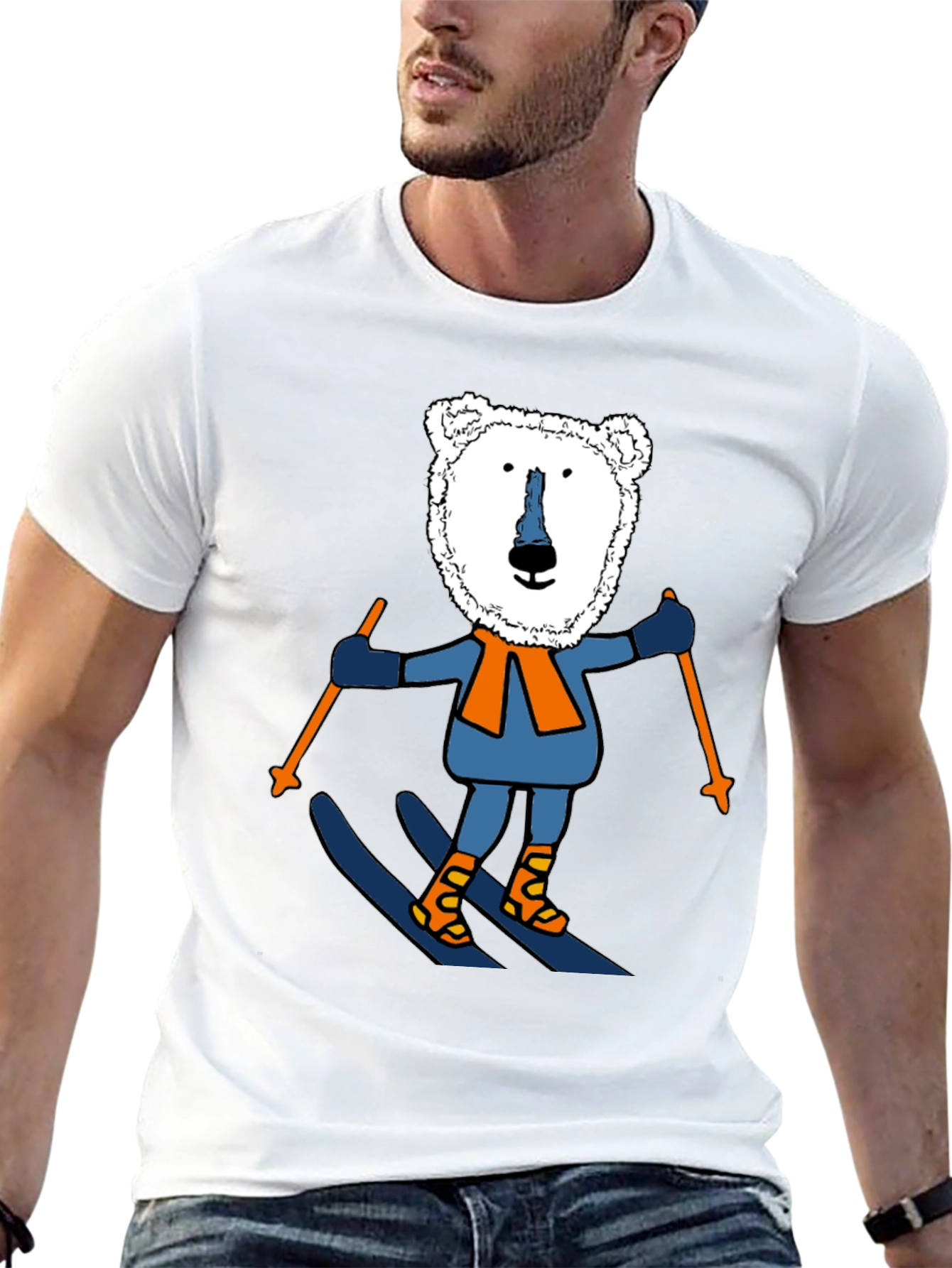 Skiing Polar Bear Graphic Tee