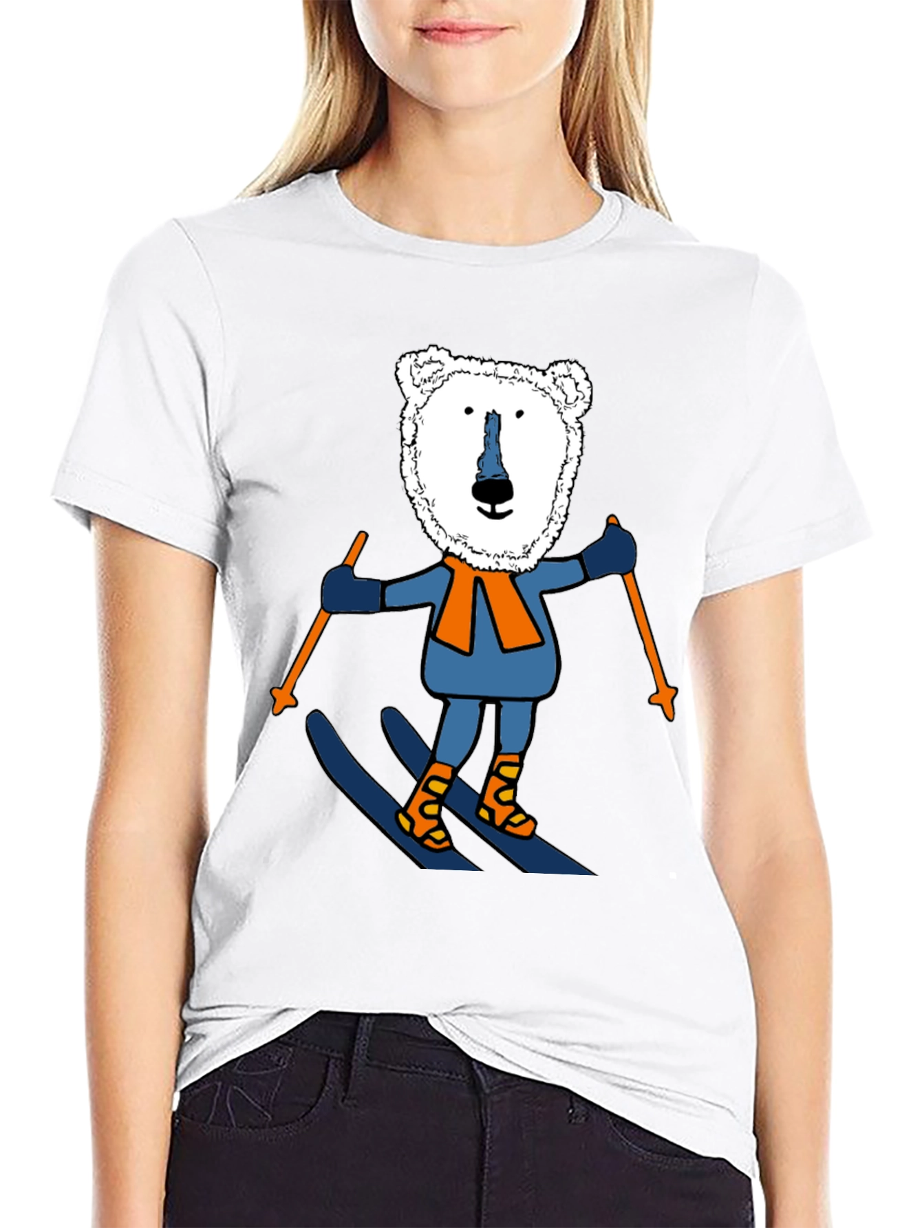 Skiing Polar Bear Graphic Tee