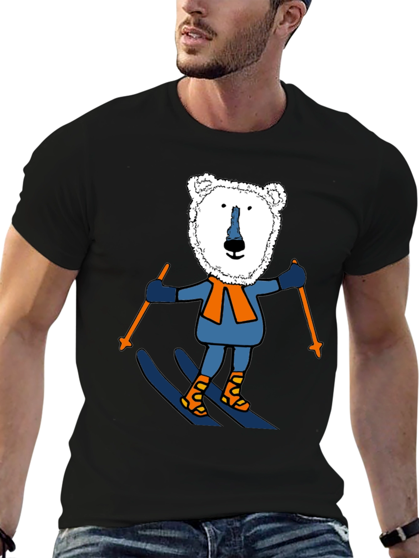 Skiing Polar Bear Graphic Tee