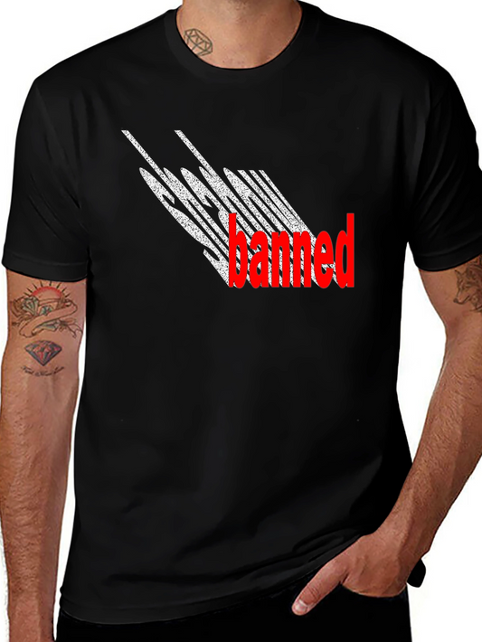 Banned Graphic T-Shirt - Black Crew Neck Tee