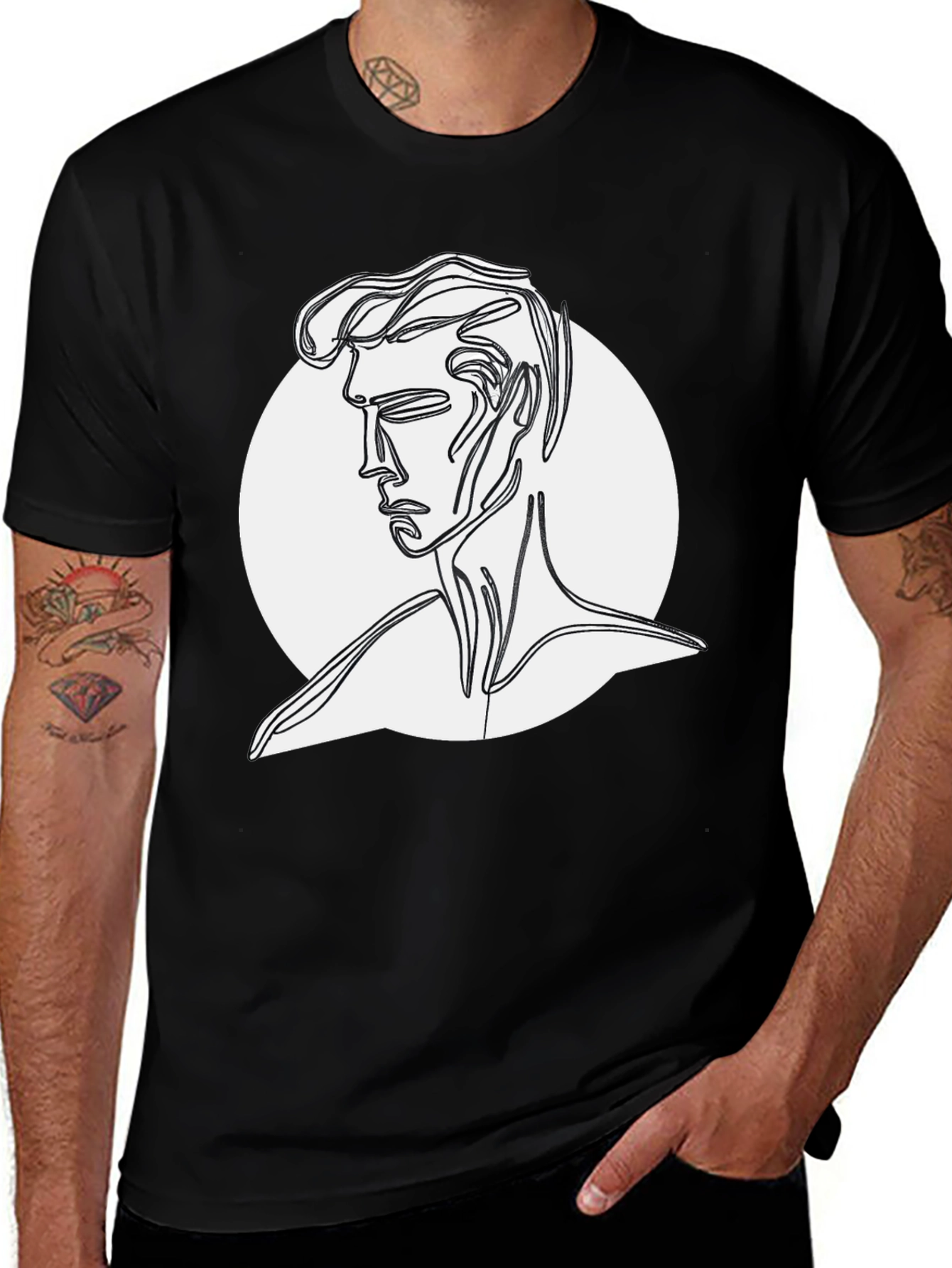 Abstract Line Art Man T-Shirt