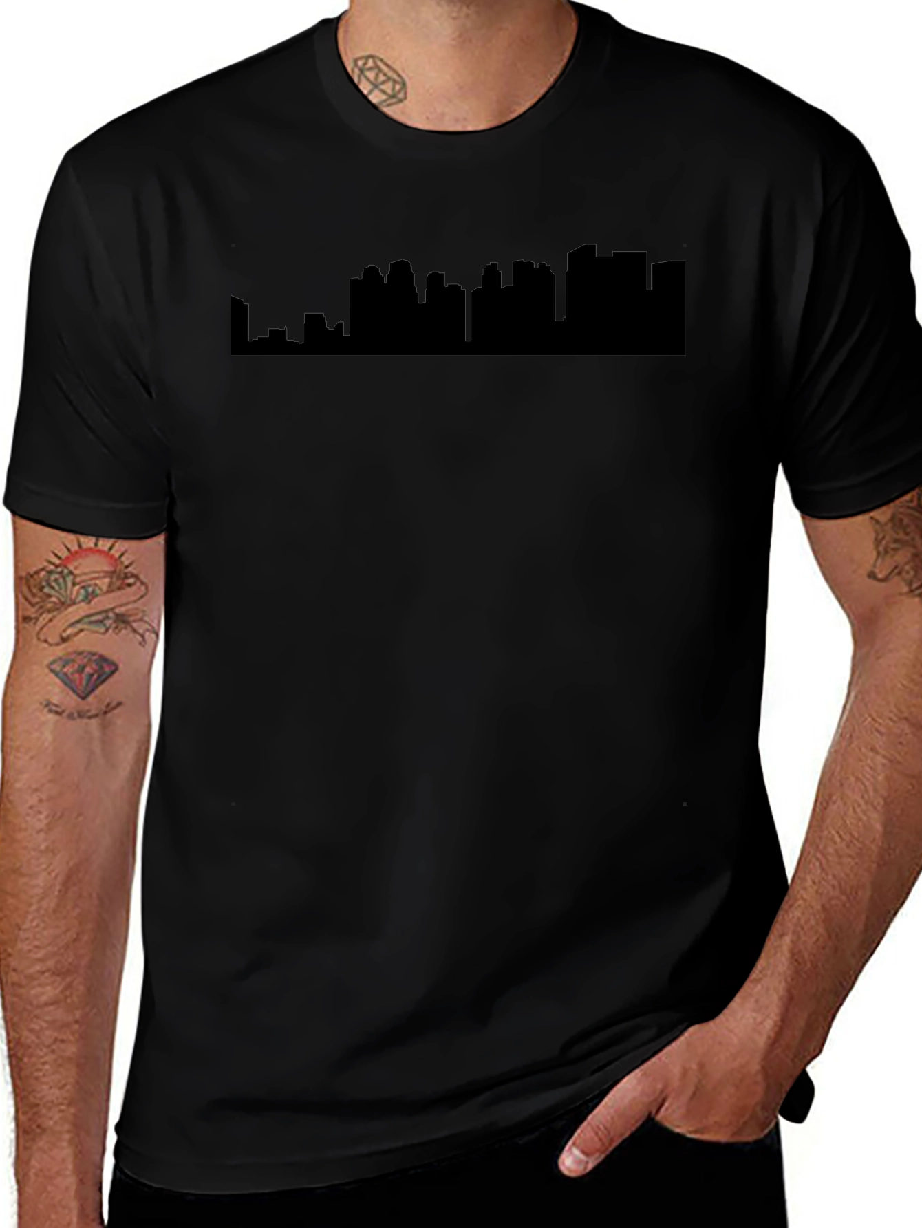 Urban Silhouette Tee - Modern Cityscape Graphic T-Shirt