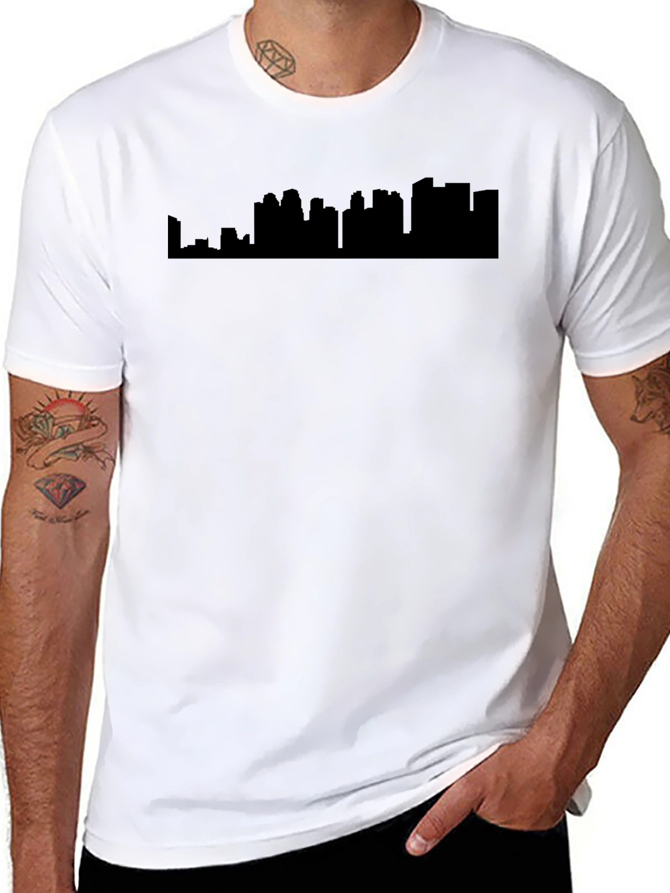 Urban Silhouette Tee - Modern Cityscape Graphic T-Shirt