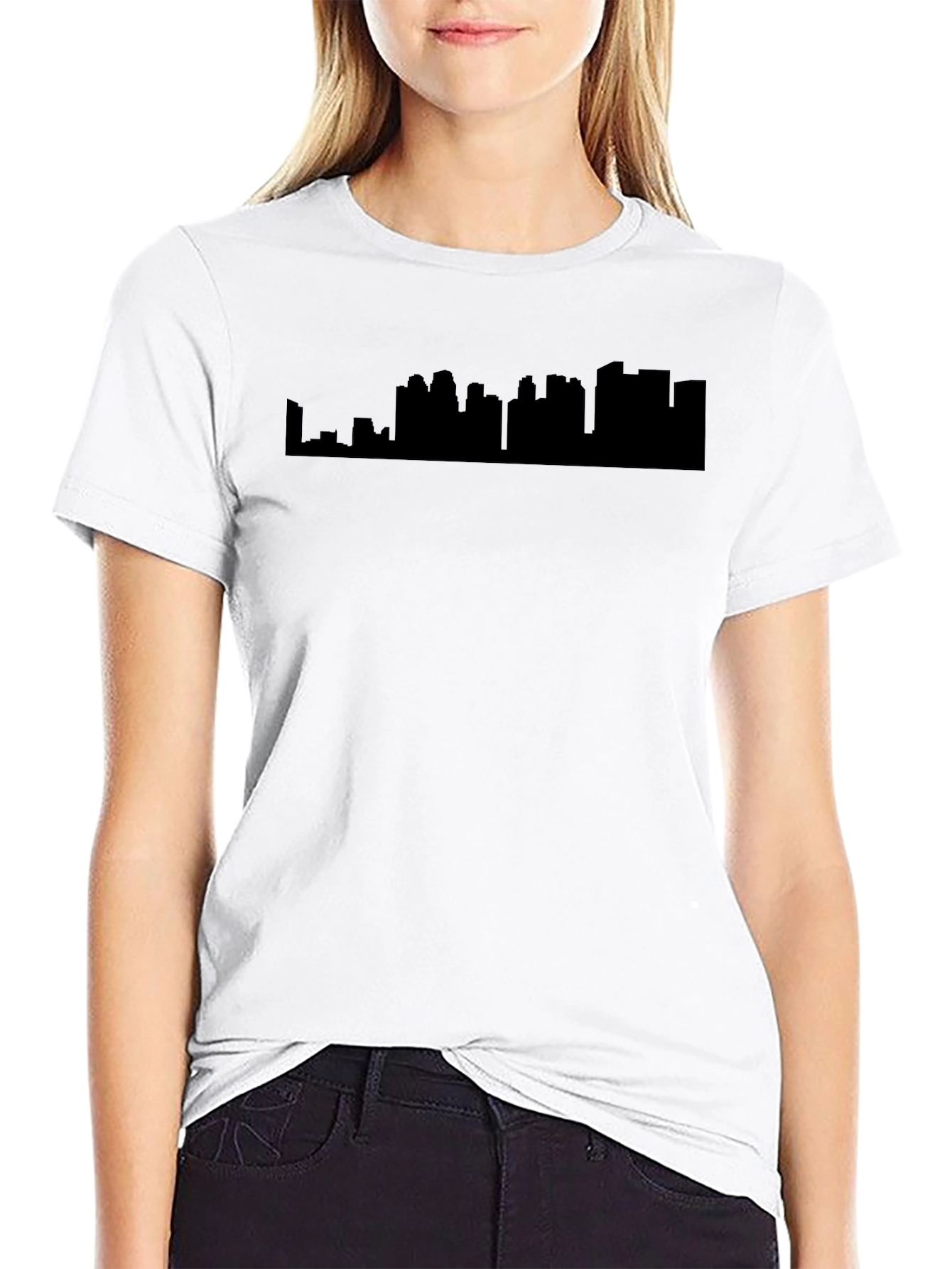 Urban Silhouette Tee - Modern Cityscape Graphic T-Shirt