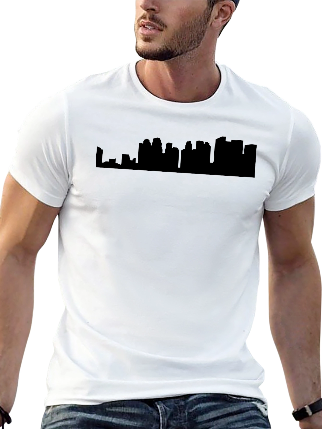 Urban Silhouette Tee - Modern Cityscape Graphic T-Shirt