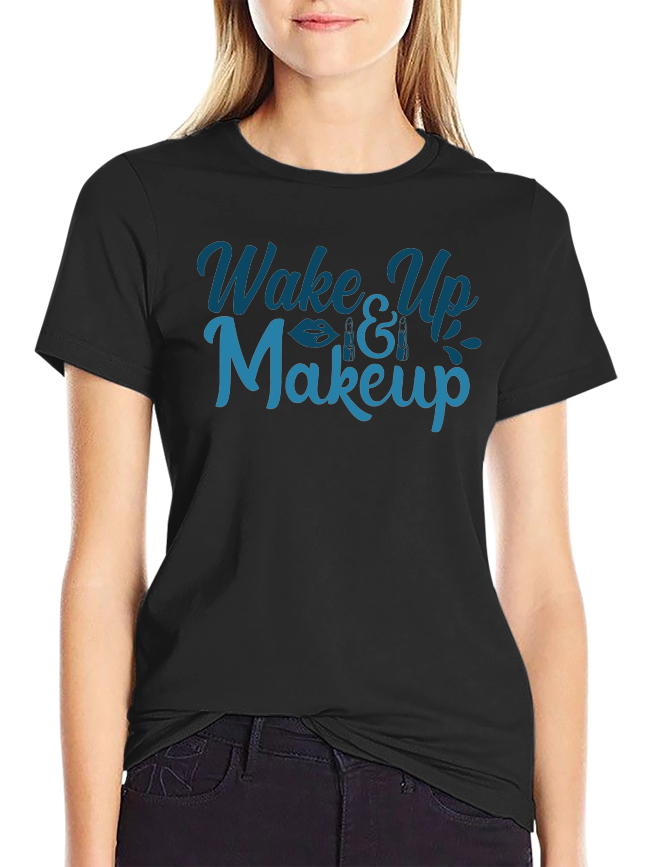 Wake Up & Makeup Graphic T-Shirt