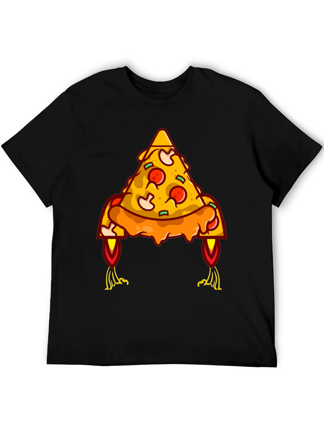 Pizza Rocket Graphic Tee - Black