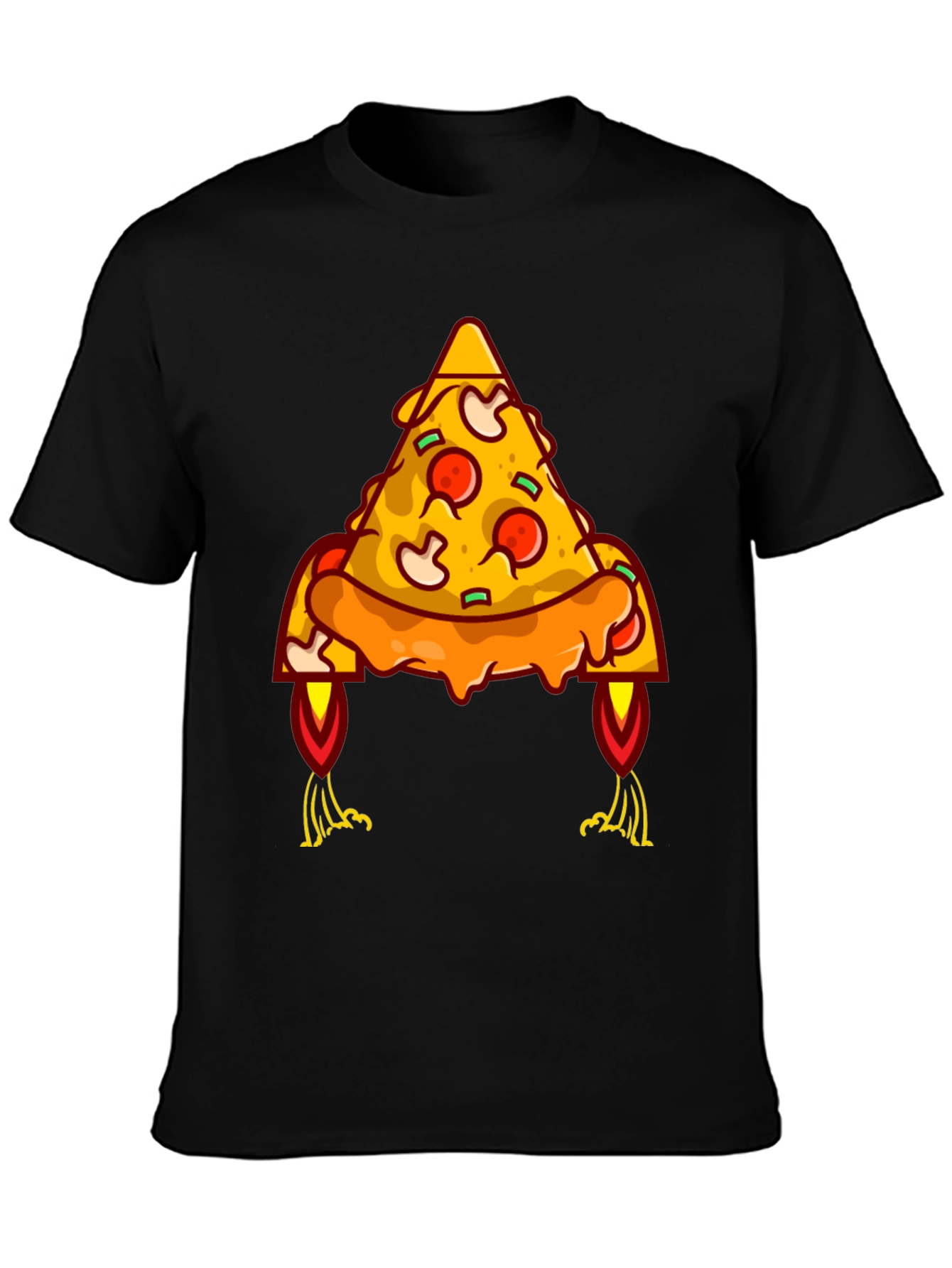 Pizza Rocket Graphic Tee - Black