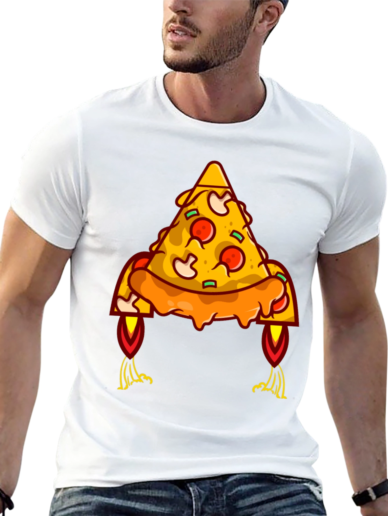 Pizza Rocket Graphic Tee - Black