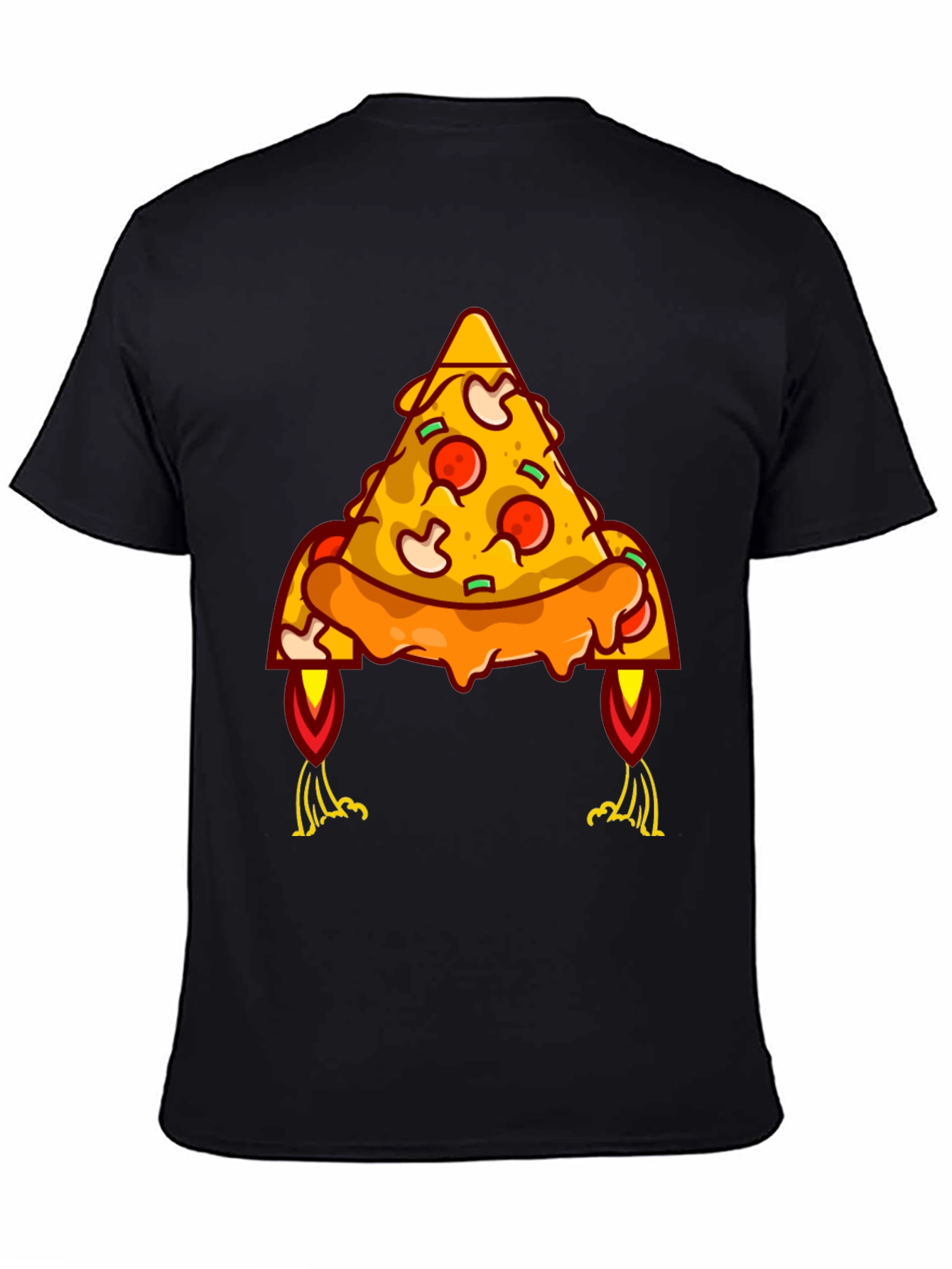 Pizza Rocket Graphic Tee - Black