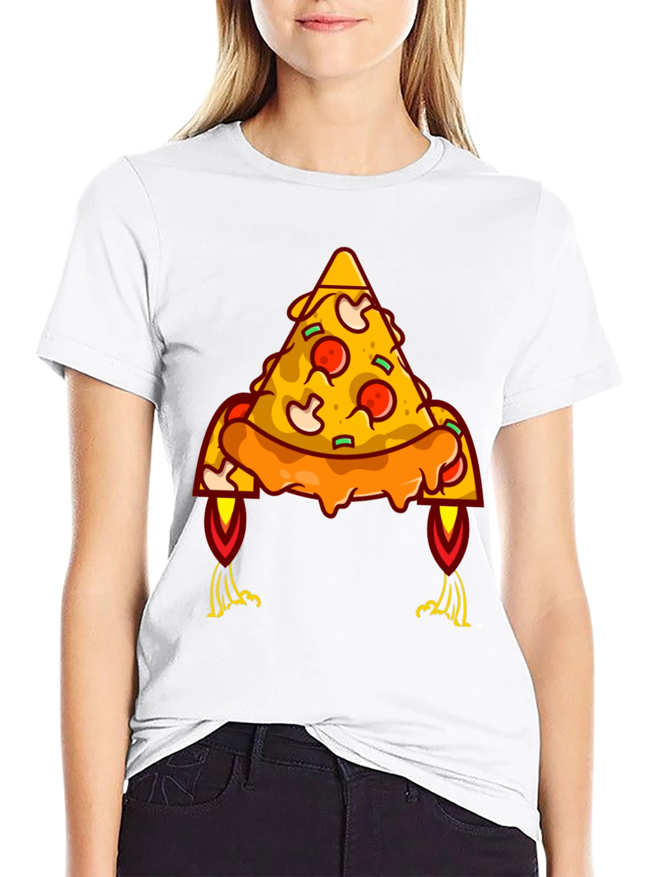 Pizza Rocket Graphic Tee - Black