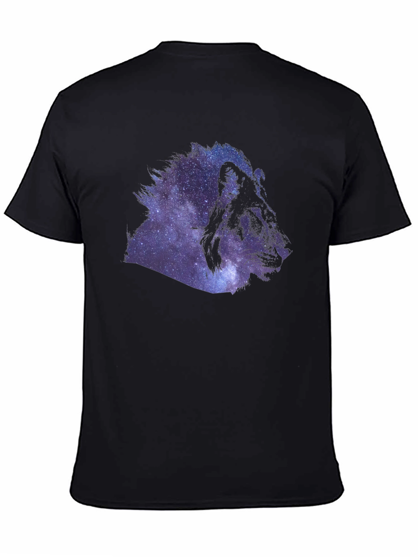Galaxy Lion Graphic Black T-Shirt
