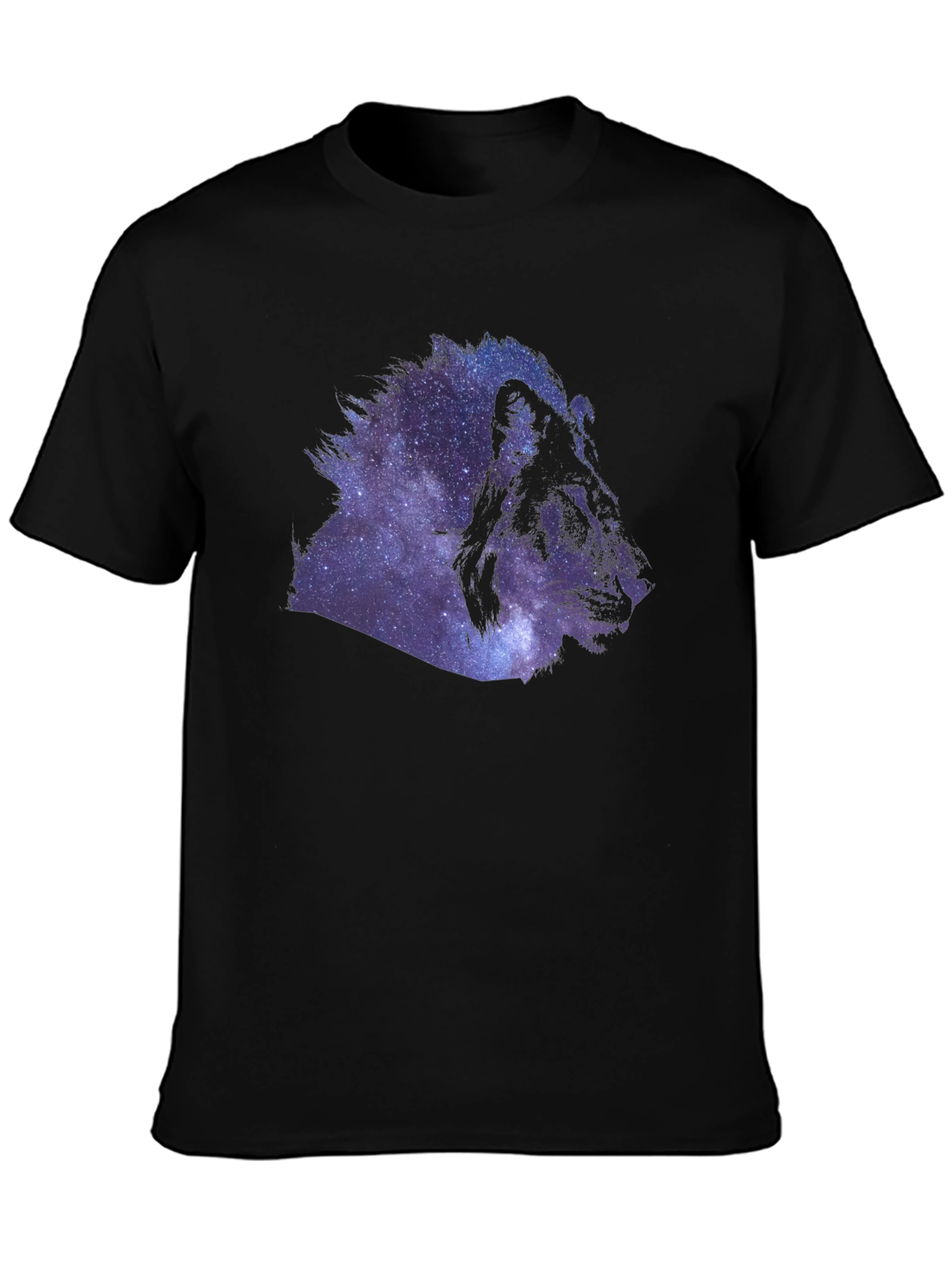 Galaxy Lion Graphic Black T-Shirt