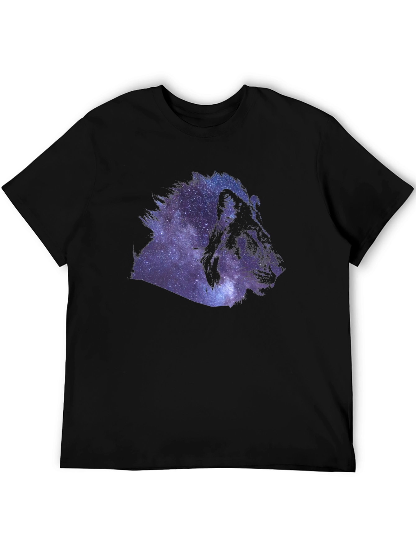 Galaxy Lion Graphic Black T-Shirt