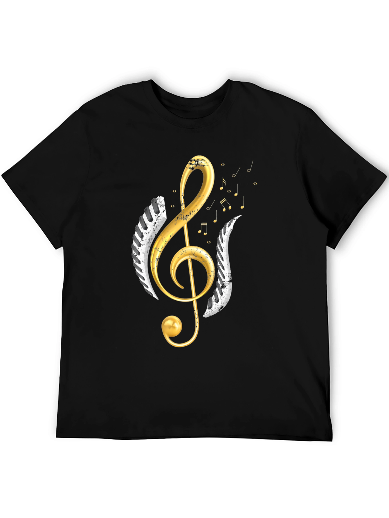 Musical Treble Clef Graphic Tee - Black