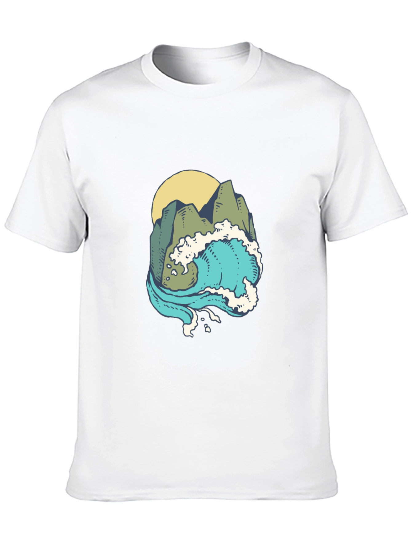 Mountain Wave Graphic Black T-Shirt