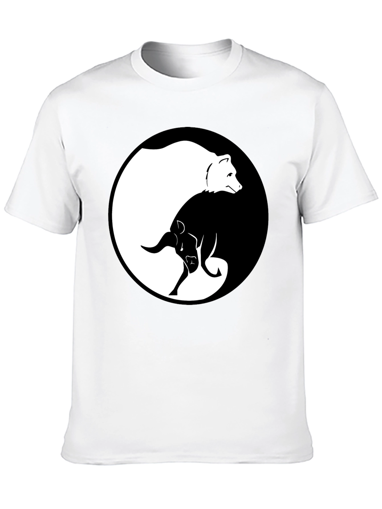 Yin Yang Bear and Bull Graphic Tee - Unisex