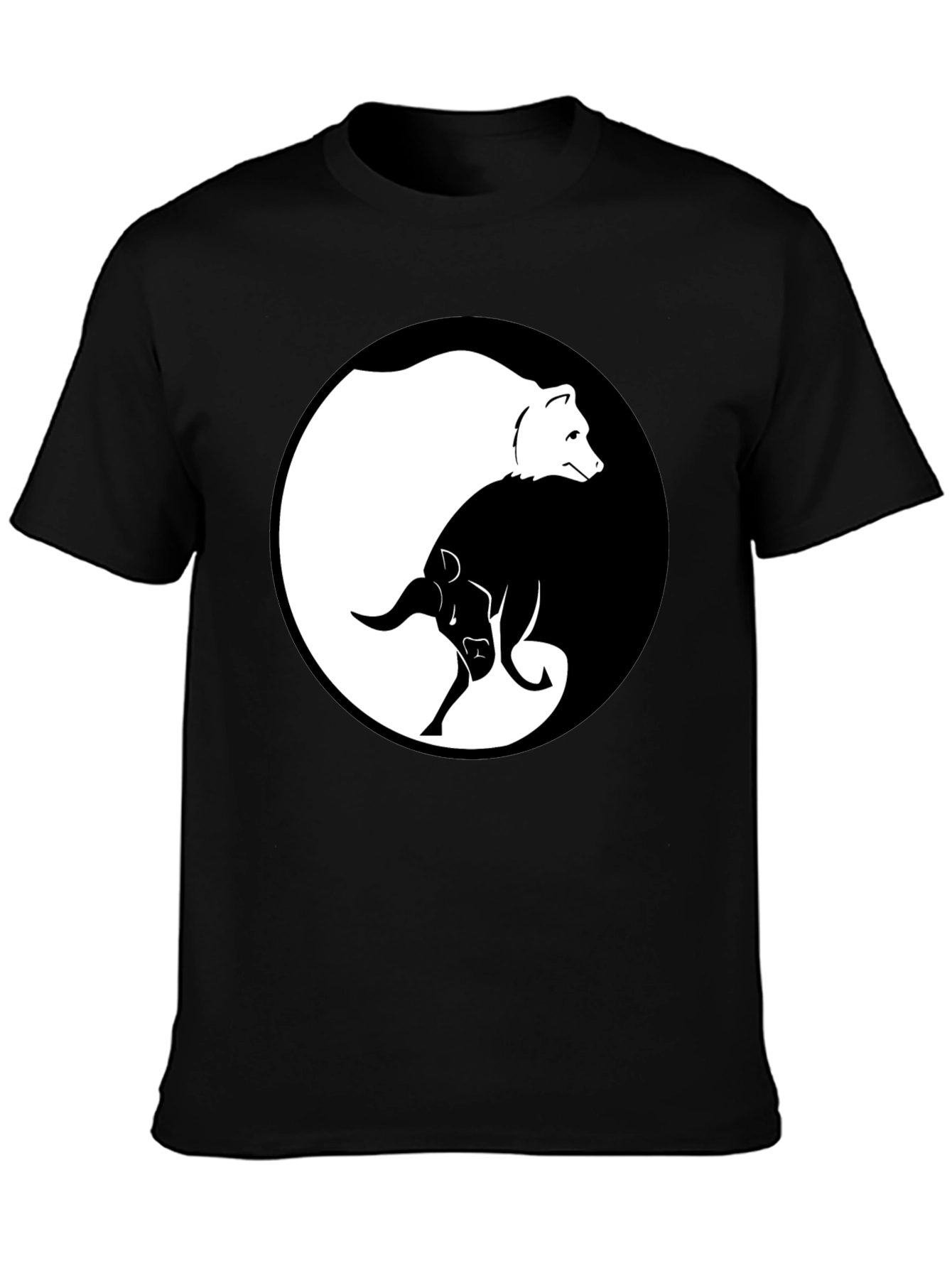 Yin Yang Bear and Bull Graphic Tee - Unisex