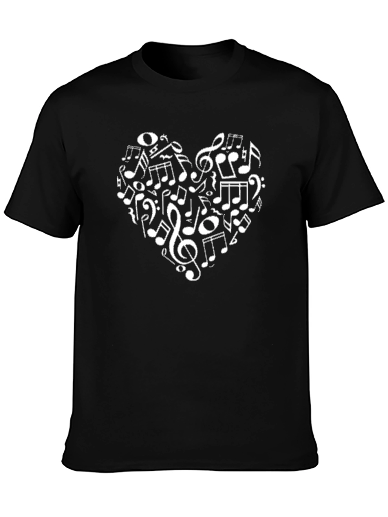 Musical Heart T-Shirt - Black Cotton Tee
