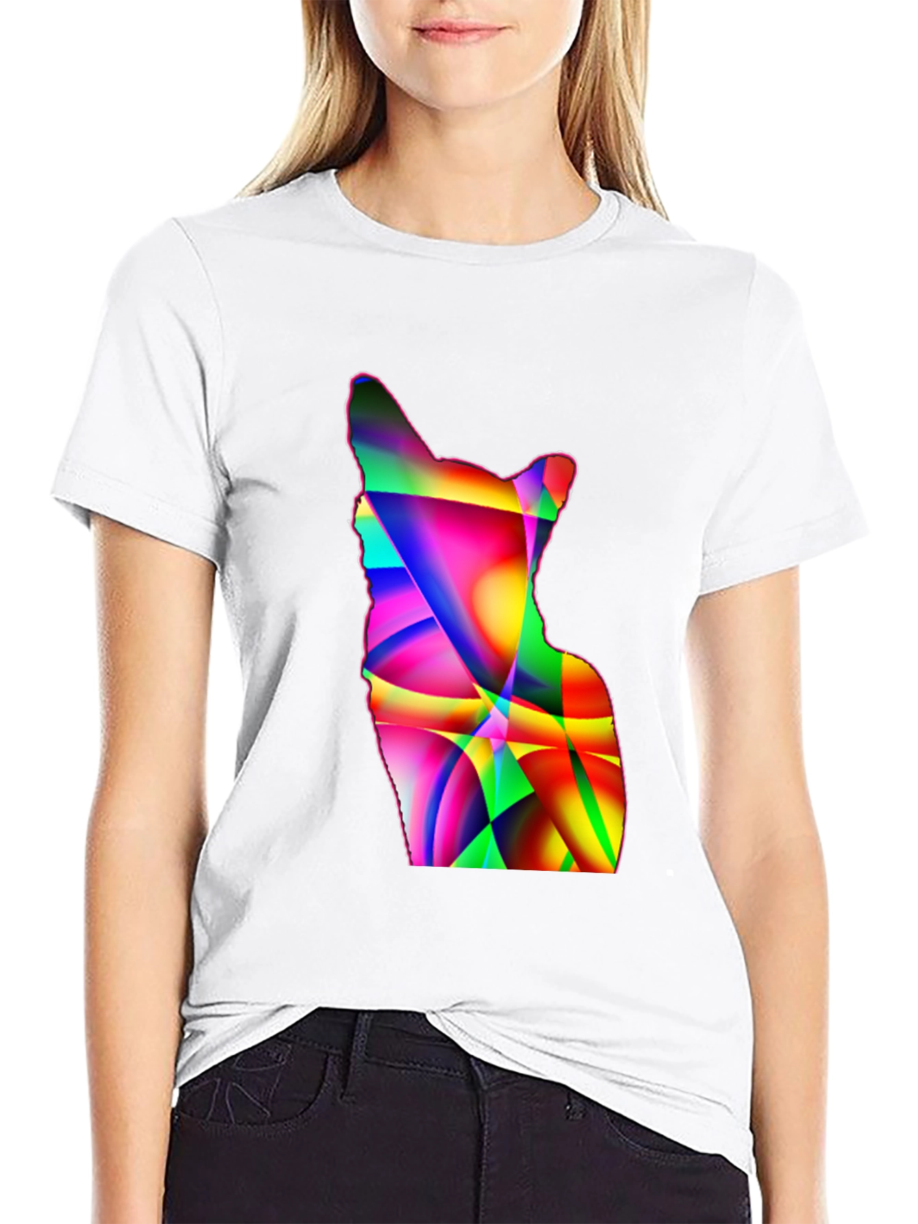Abstract Geometric Dog Graphic Tee