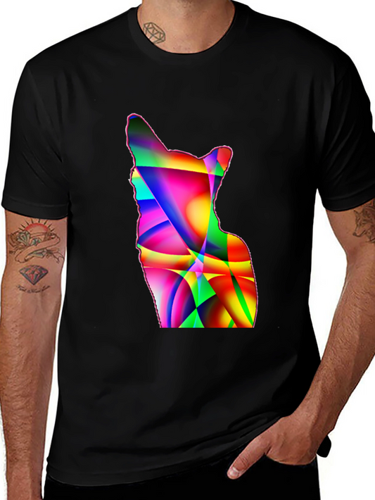Abstract Geometric Dog Graphic Tee