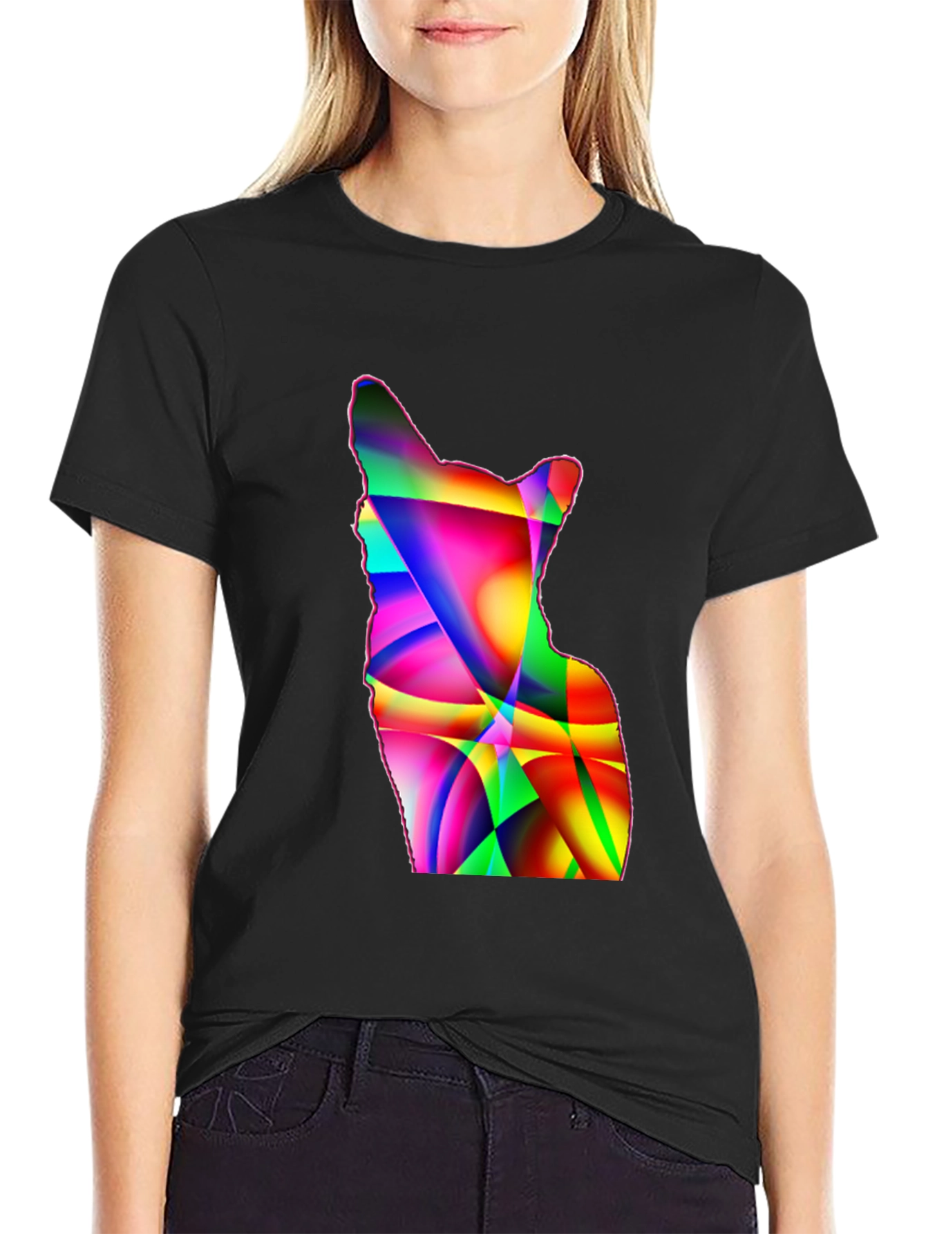 Abstract Geometric Dog Graphic Tee