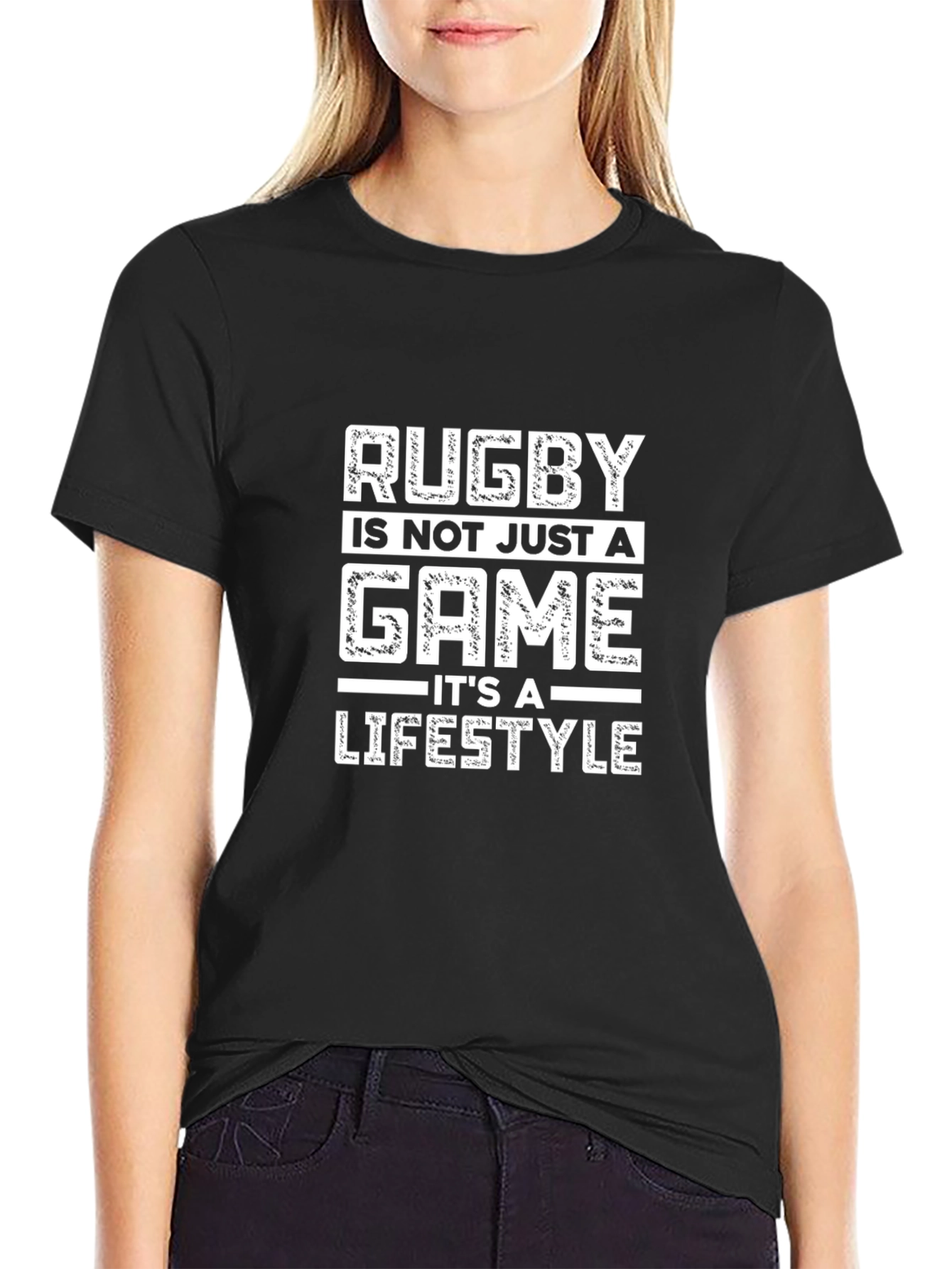 Rugby Lifestyle Black Graphic T-Shirt