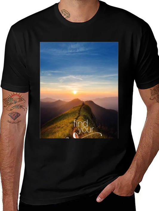 Find Your Path Black Graphic T-Shirt