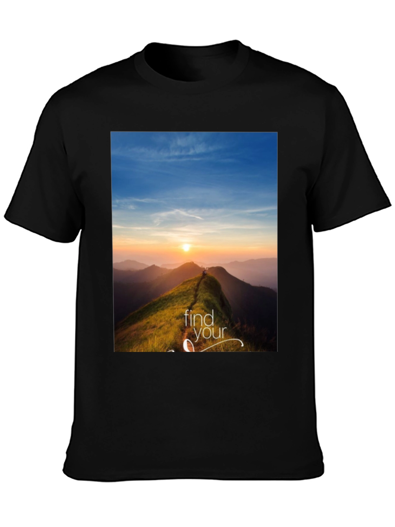 Find Your Path Black Graphic T-Shirt