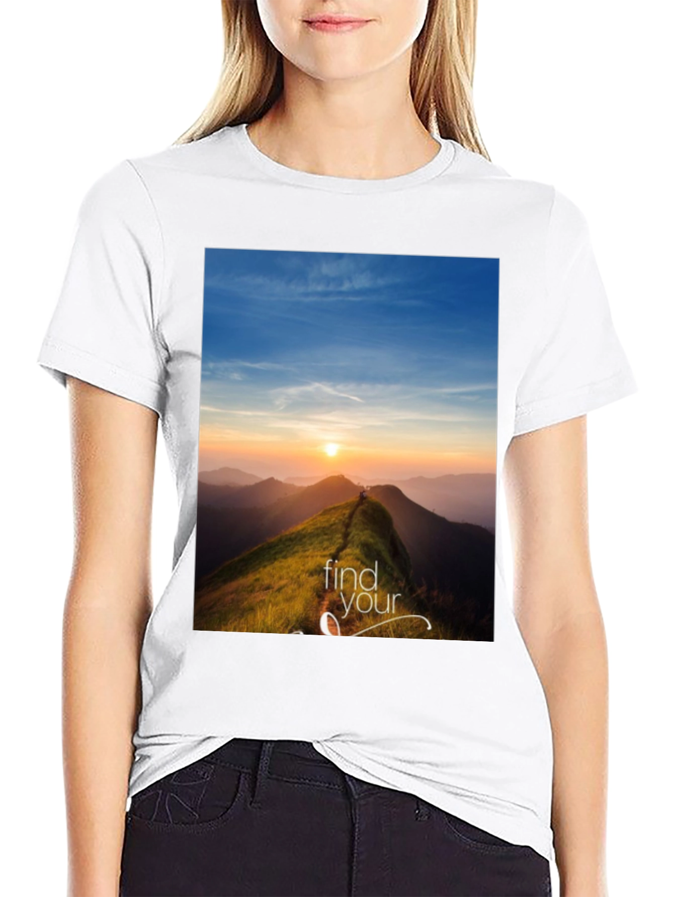 Find Your Path Black Graphic T-Shirt
