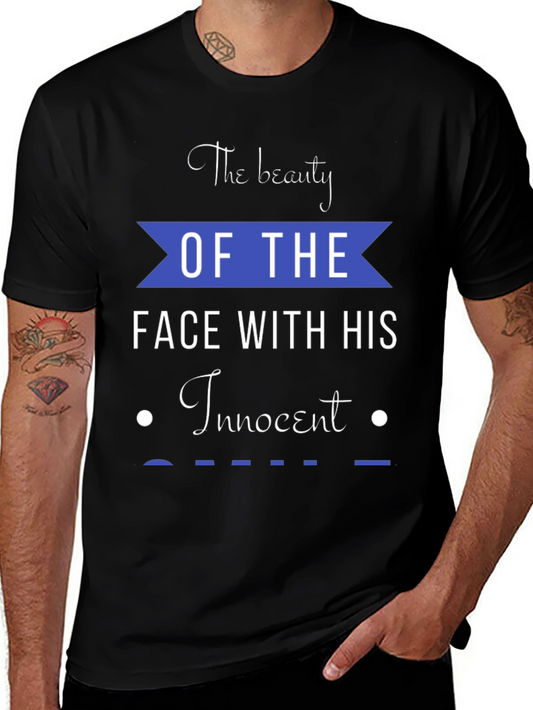 Beauty Face Innocent Smile Graphic Tee - Black