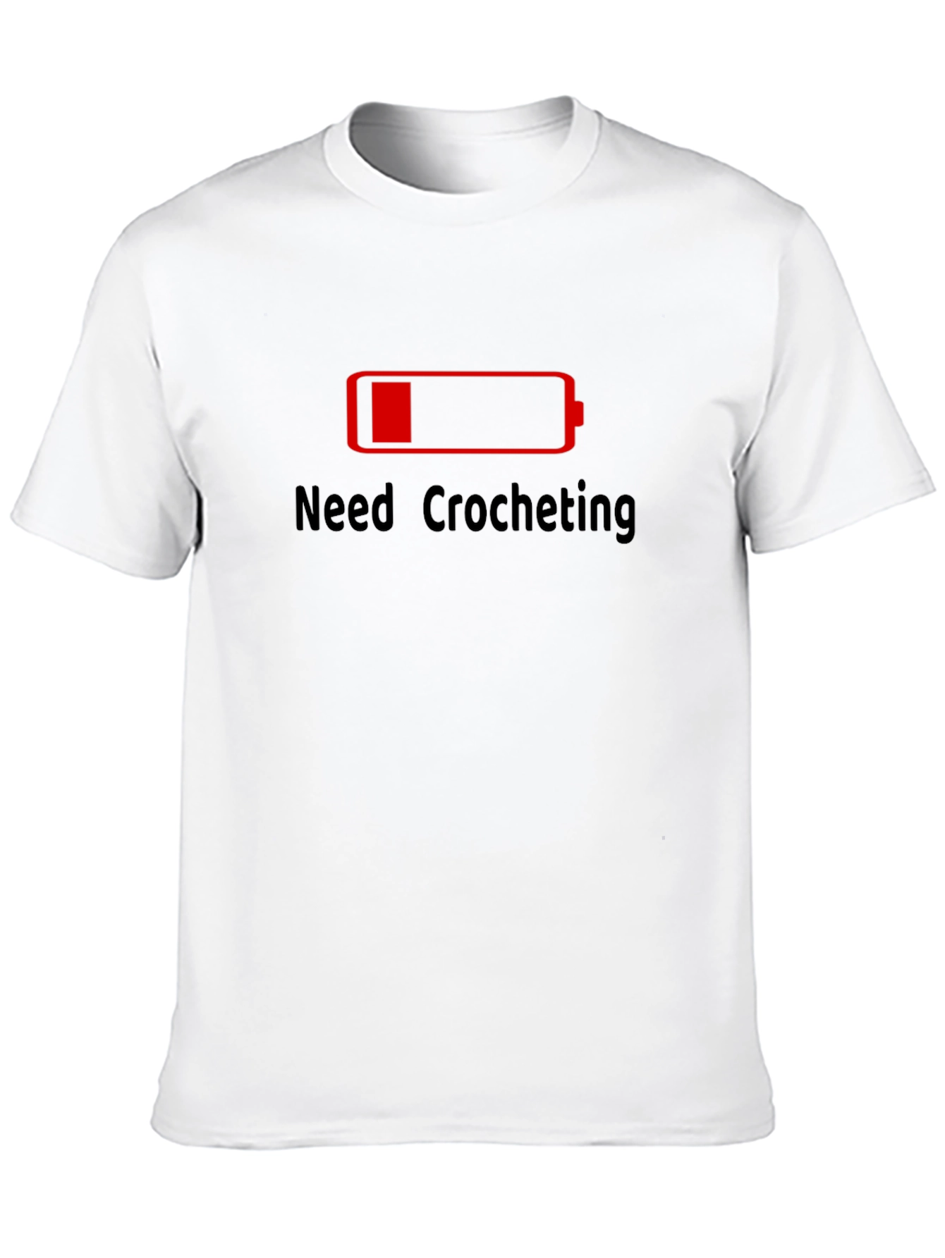 Need Crocheting Low Battery Graphic Tee -  Hobby Shirt