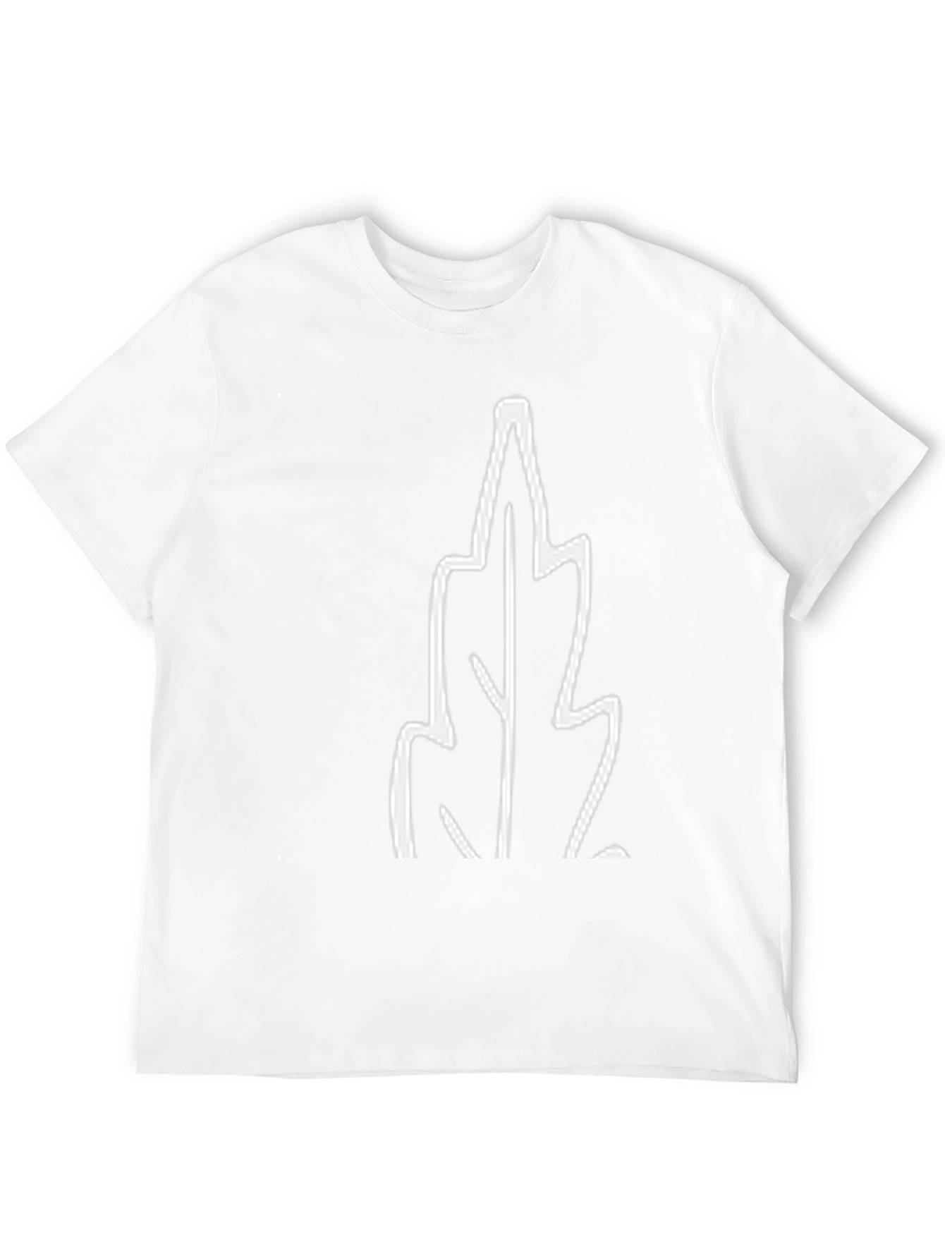 Black T-Shirt with White Leaf Graphic