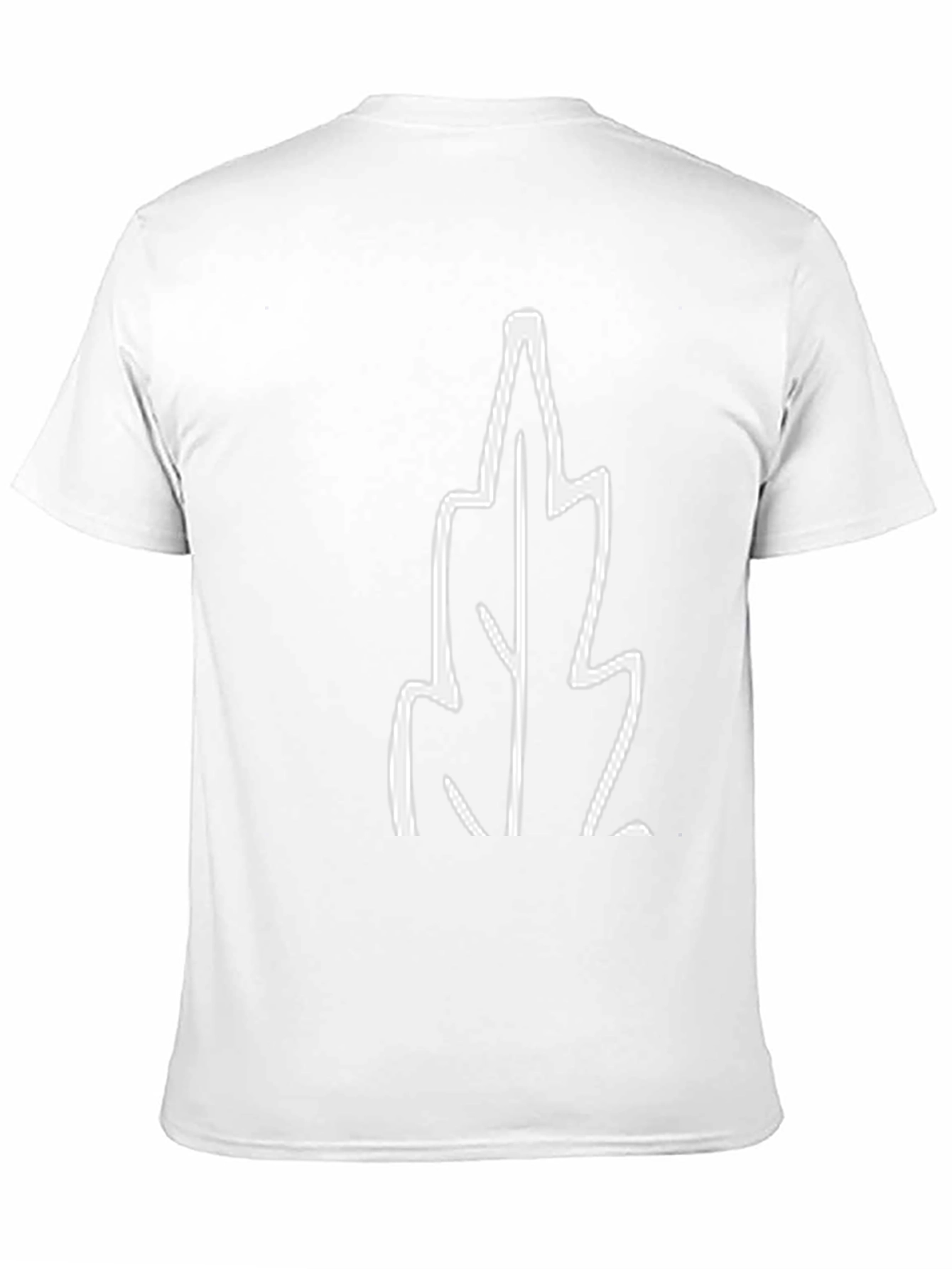 Black T-Shirt with White Leaf Graphic