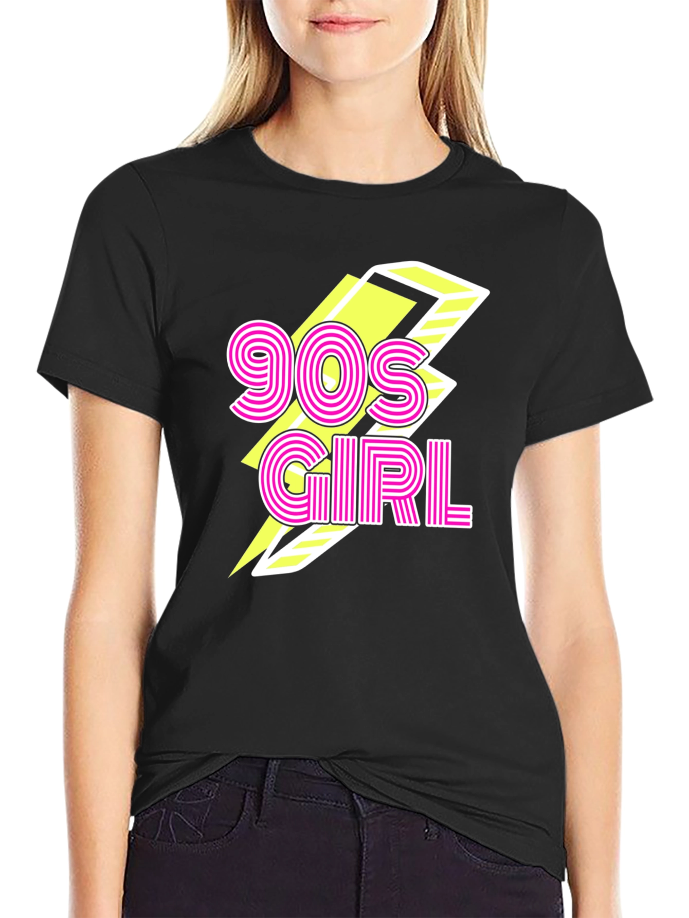 90s Girl Black Graphic Tee