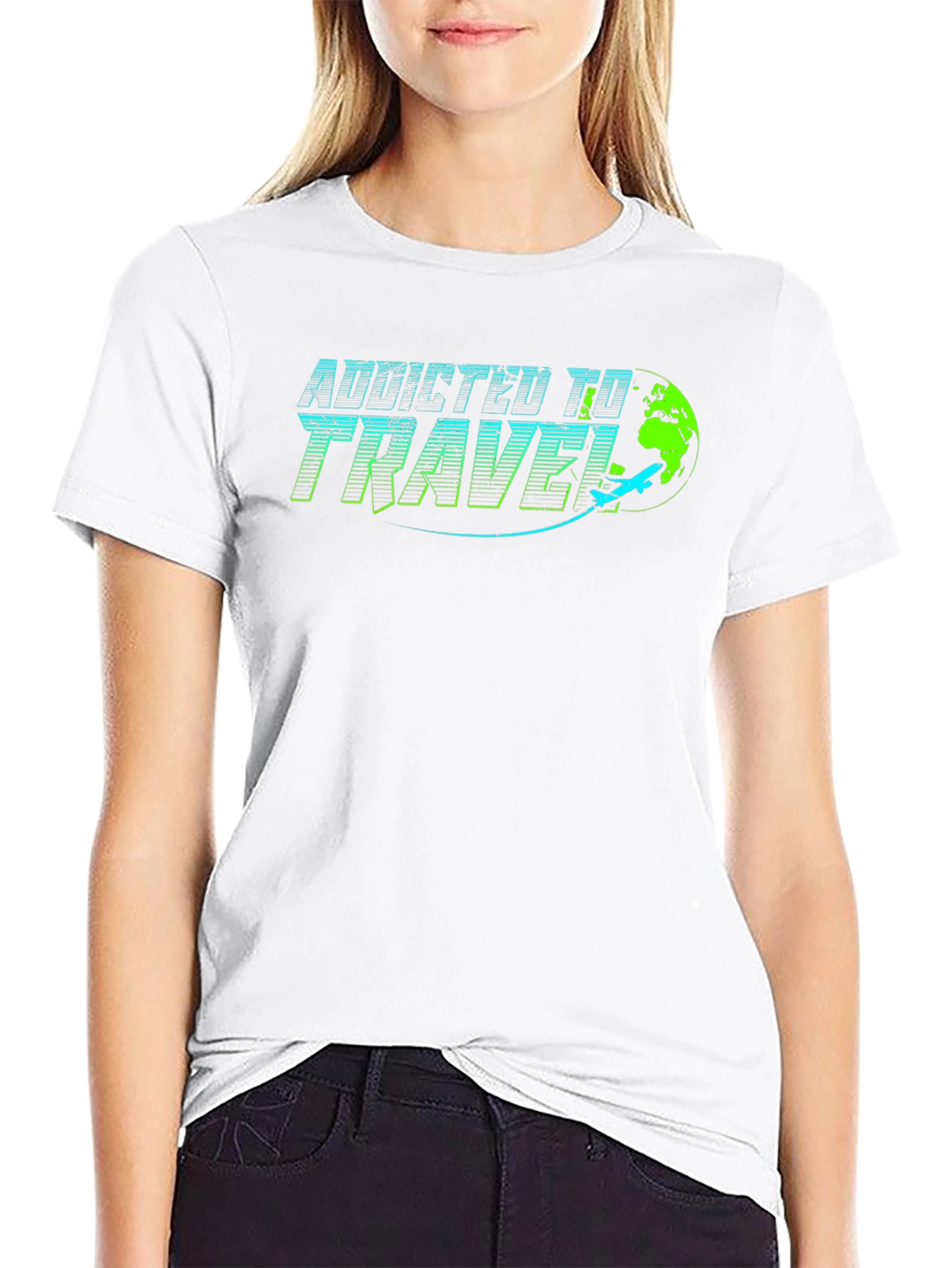 Addicted to Travel Graphic Tee - Black Cotton T-Shirt